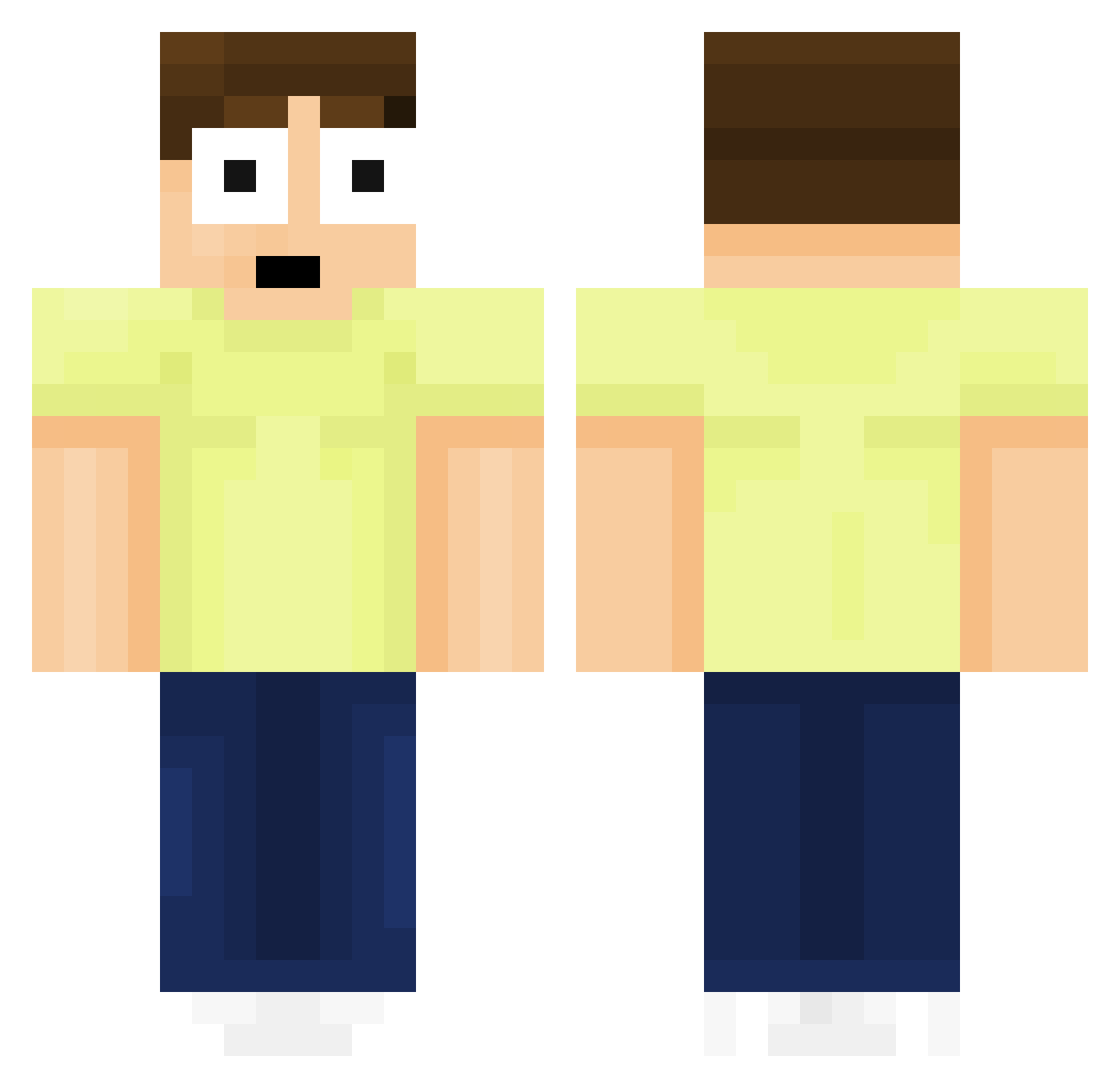 TH30xX Minecraft skin, front and back view