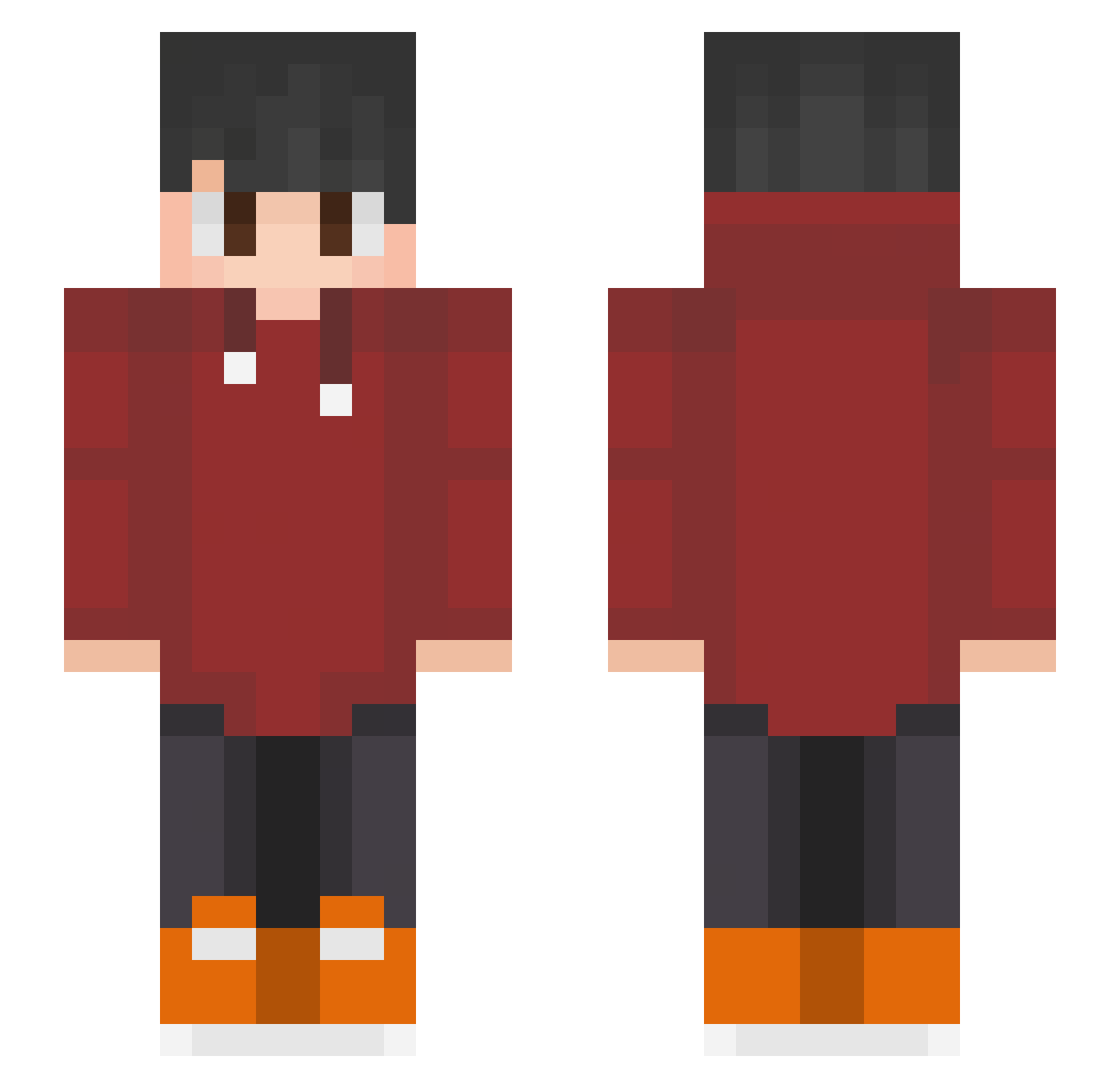 Eltik Minecraft skin, front and back view