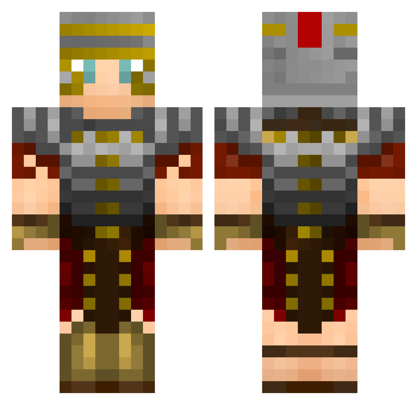 Solnyr Minecraft skin, front and back view
