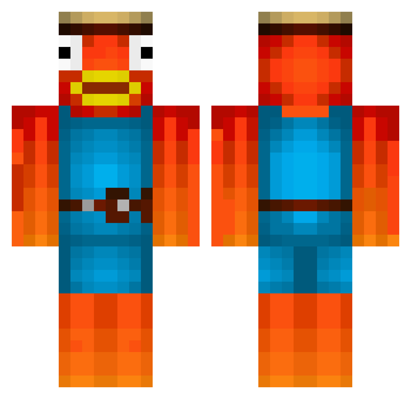 FatherBiba Minecraft skin, front and back view