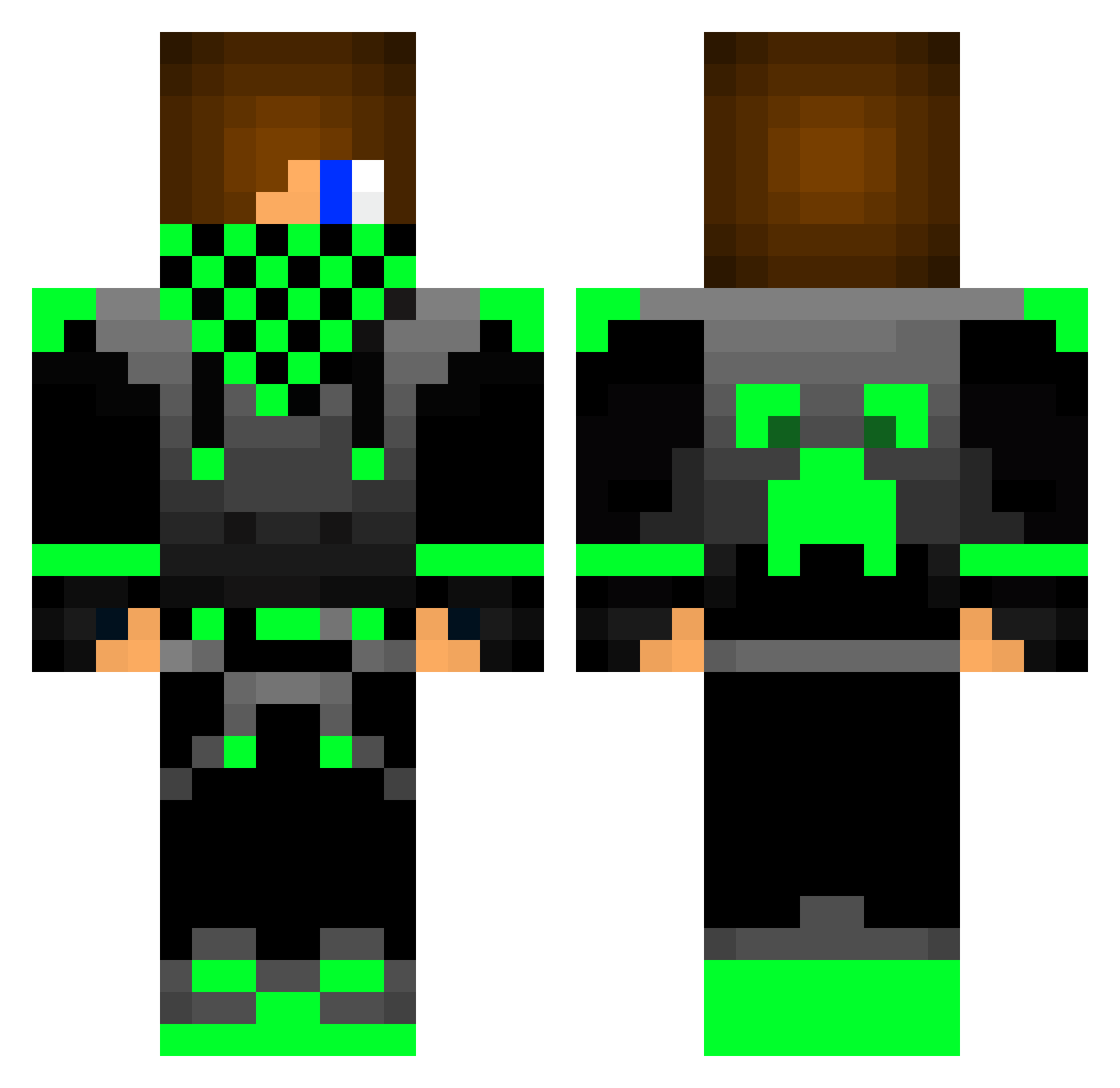 banned420 Minecraft skin, front and back view