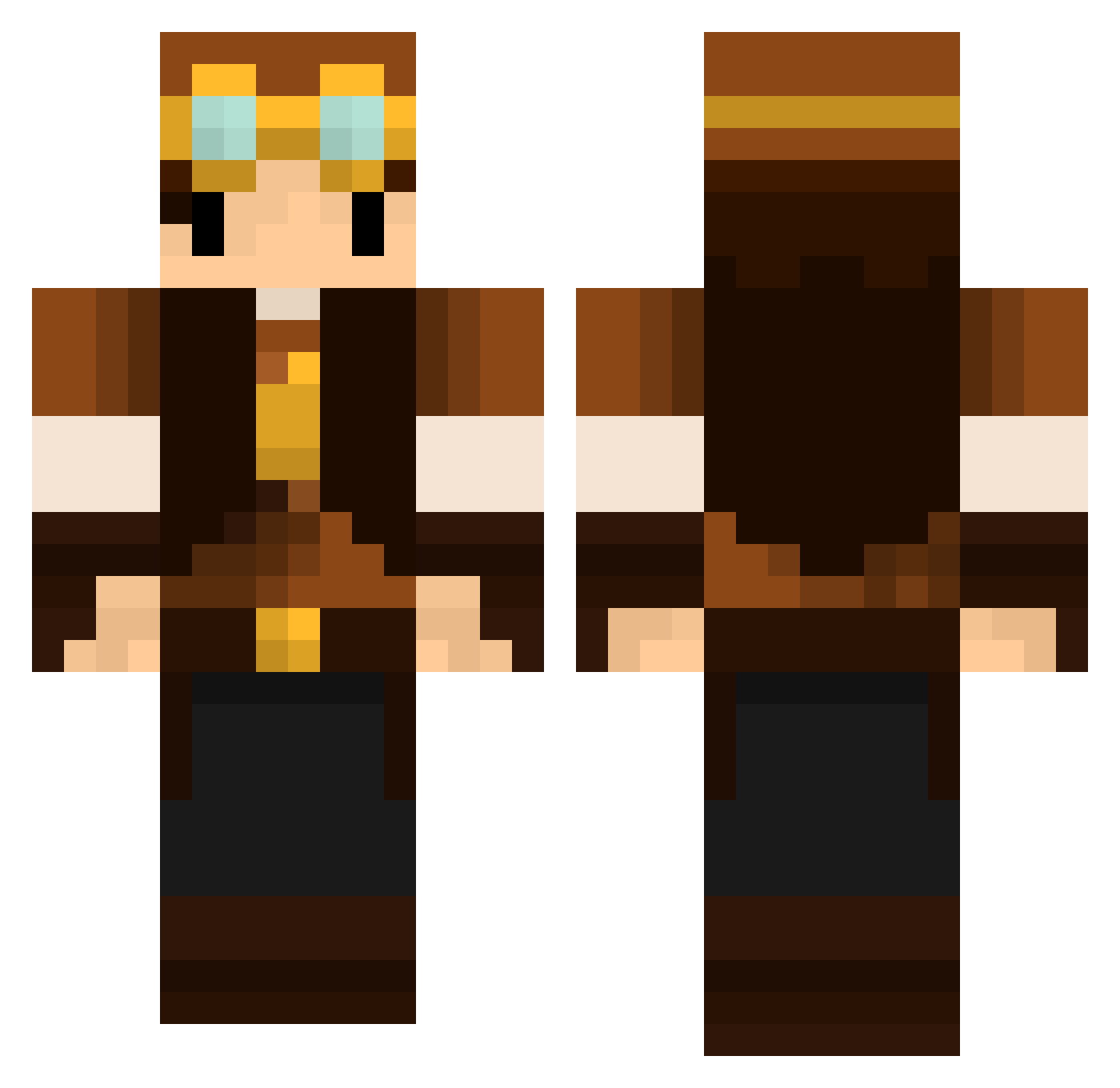 roseanna Minecraft skin, front and back view