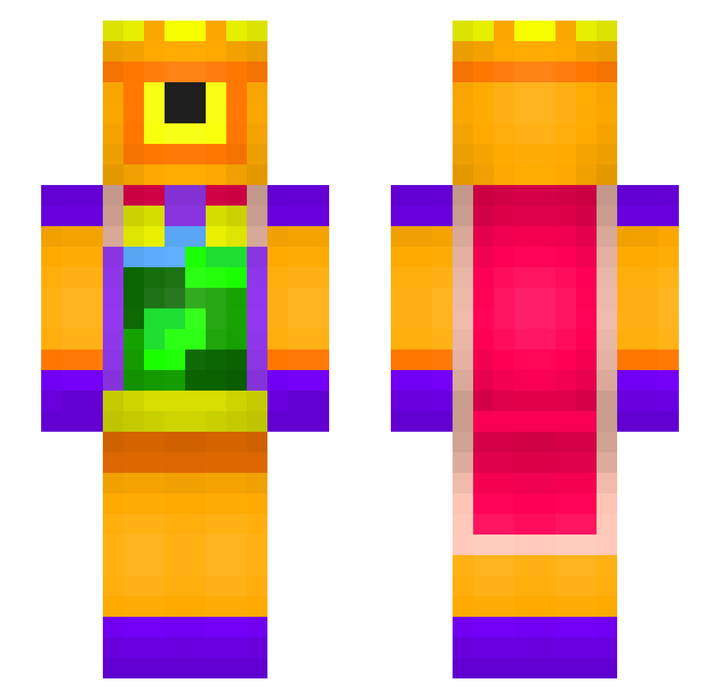 Tiburoncin798 Minecraft skin, front and back view