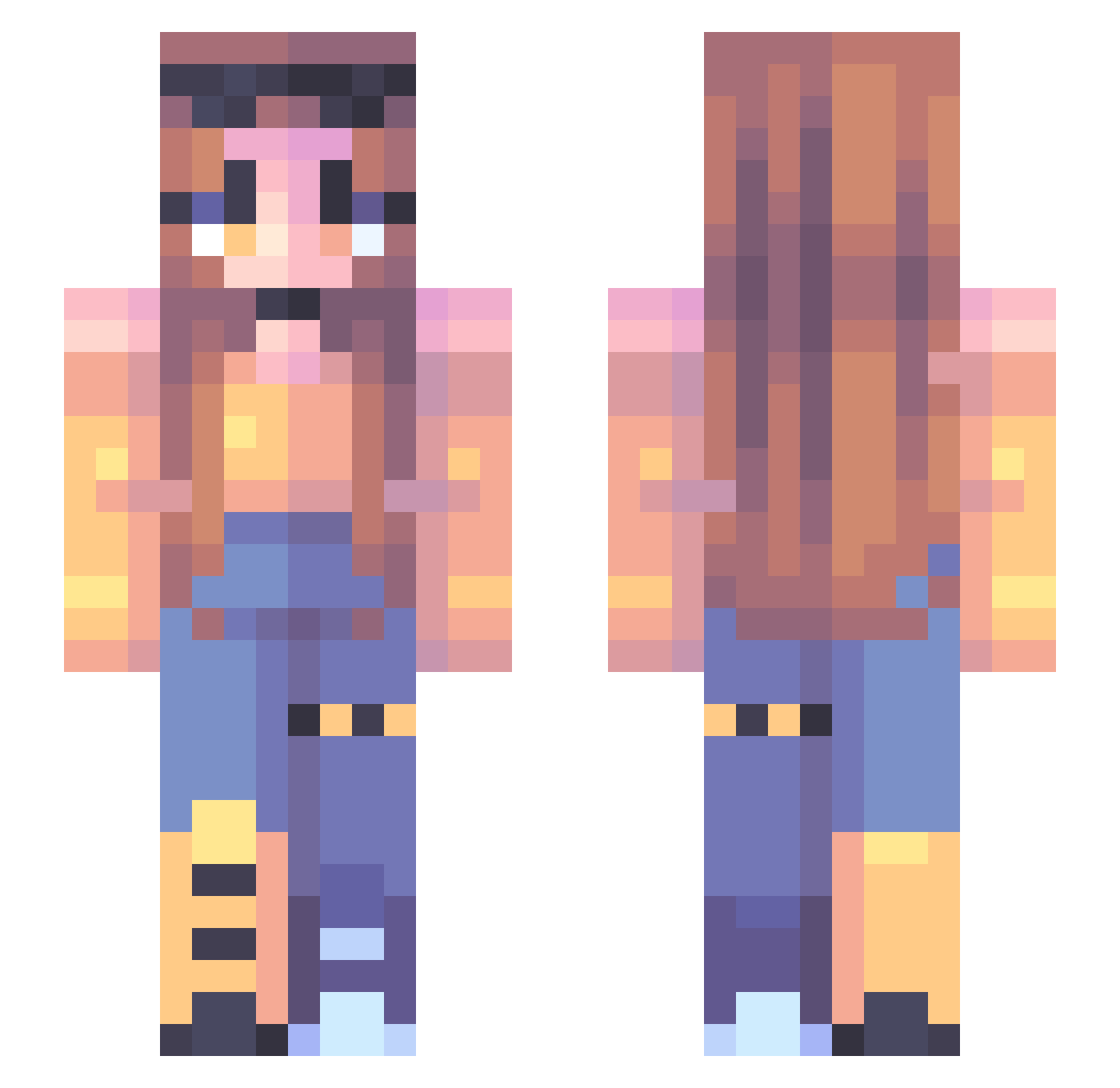 Thrisha Minecraft skin, front and back view