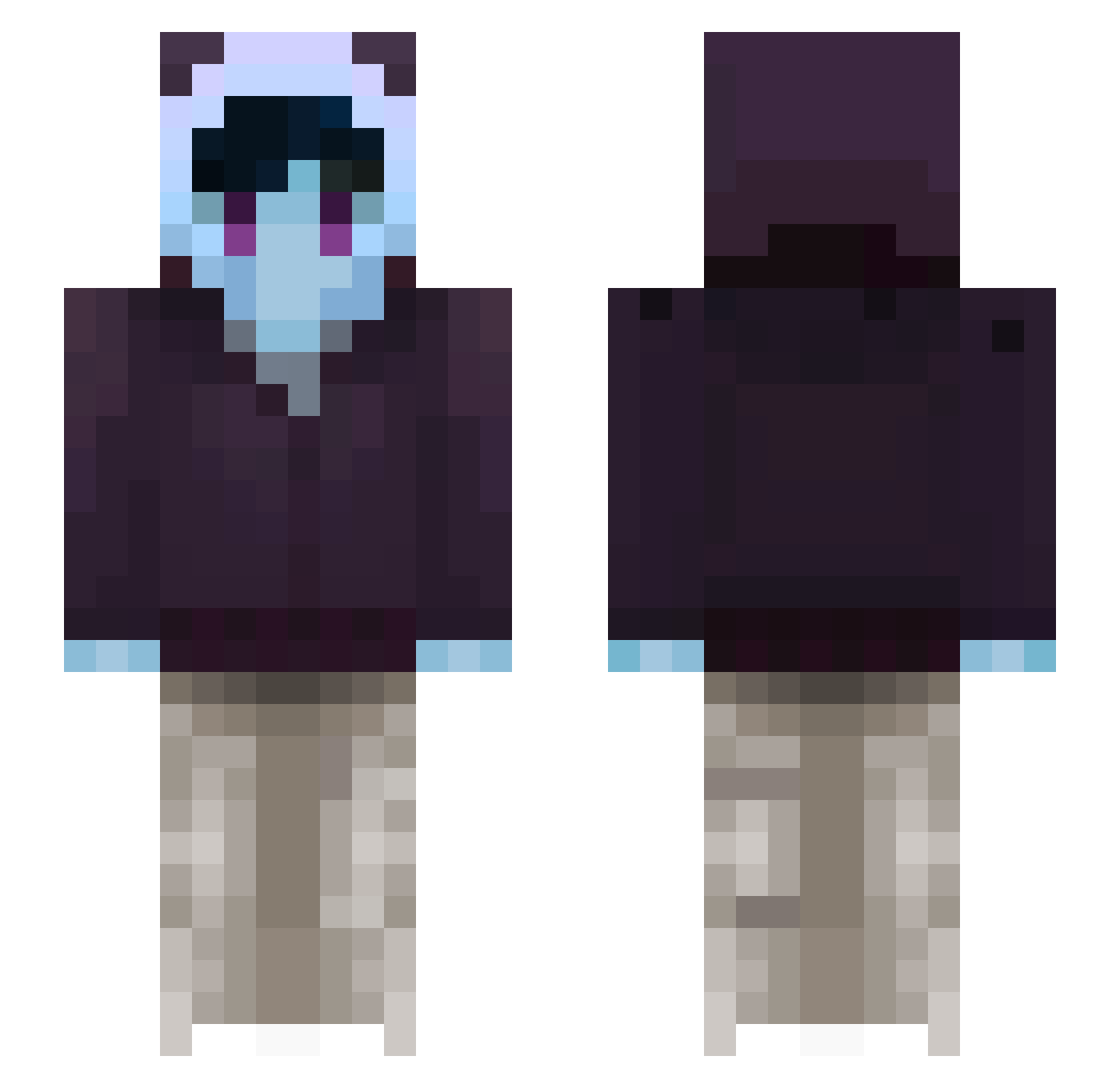Toniqp Minecraft skin, front and back view