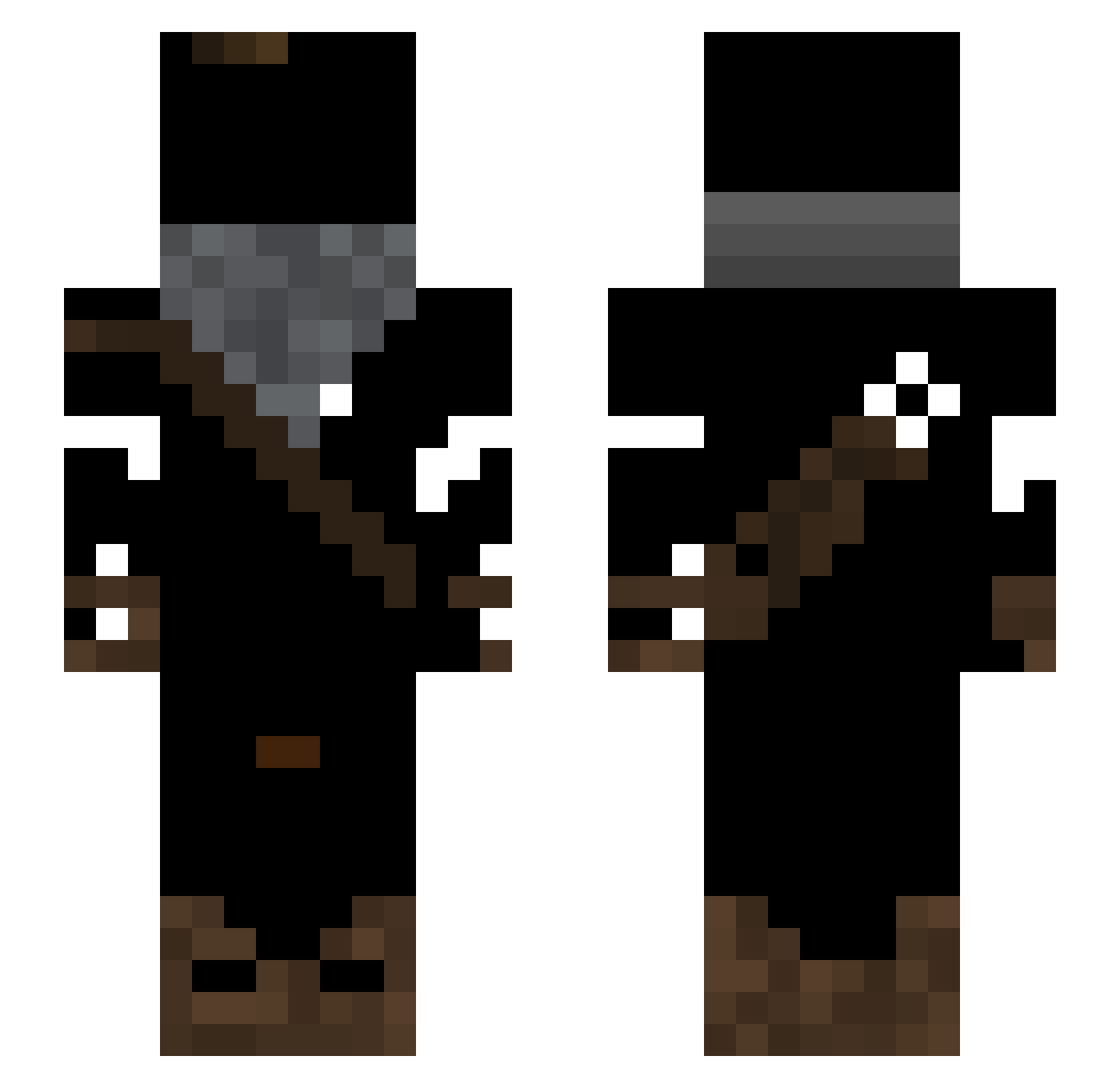 mudsling Minecraft skin, front and back view