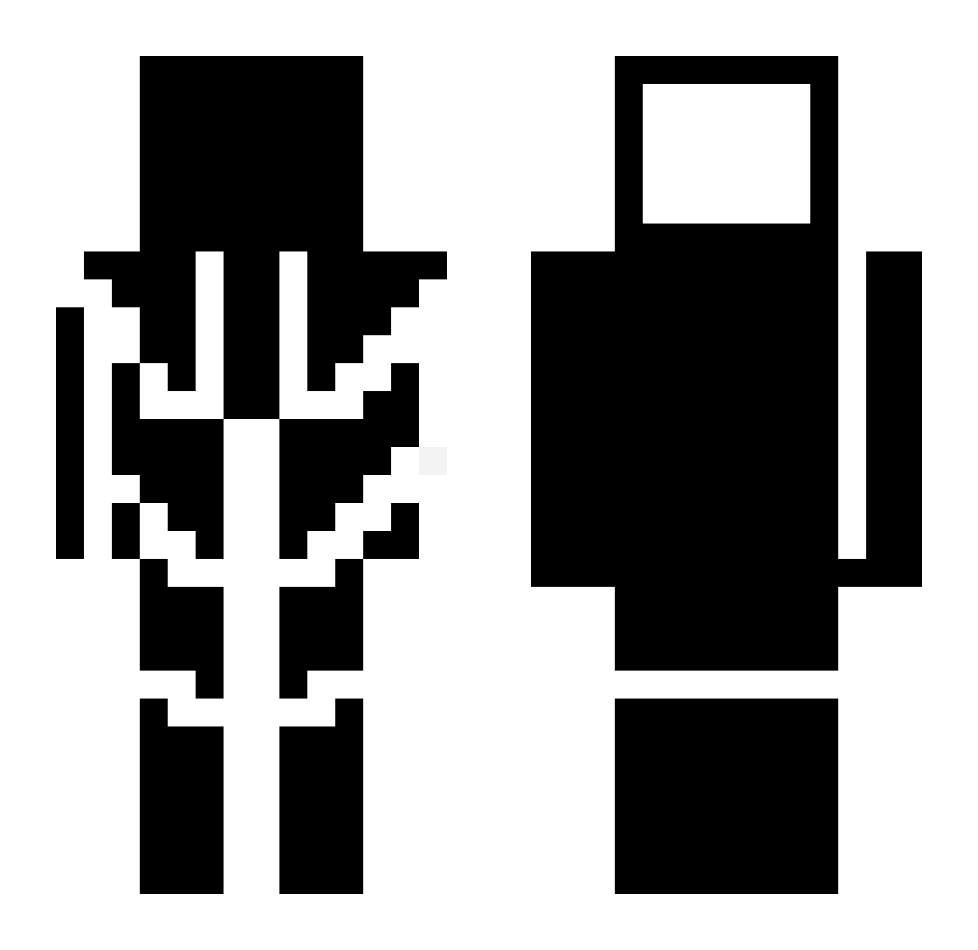 Vusionz Minecraft skin, front and back view