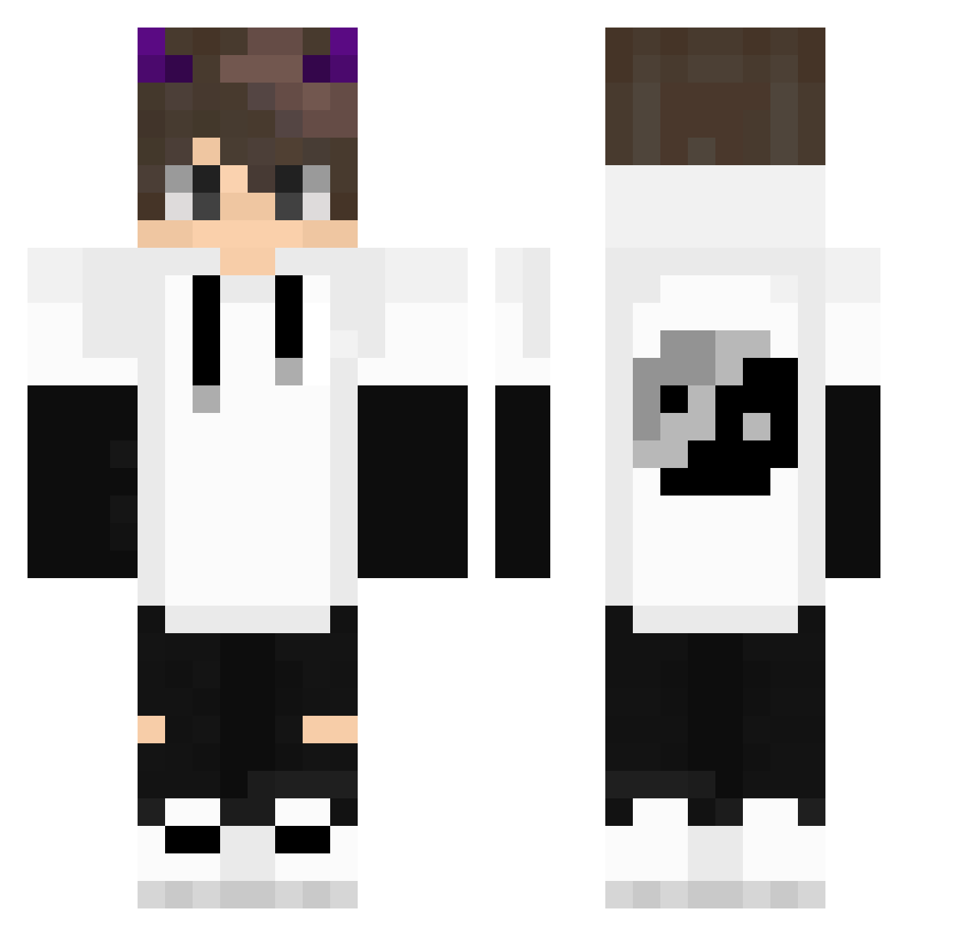 RedSkyBR Minecraft skin, front and back view