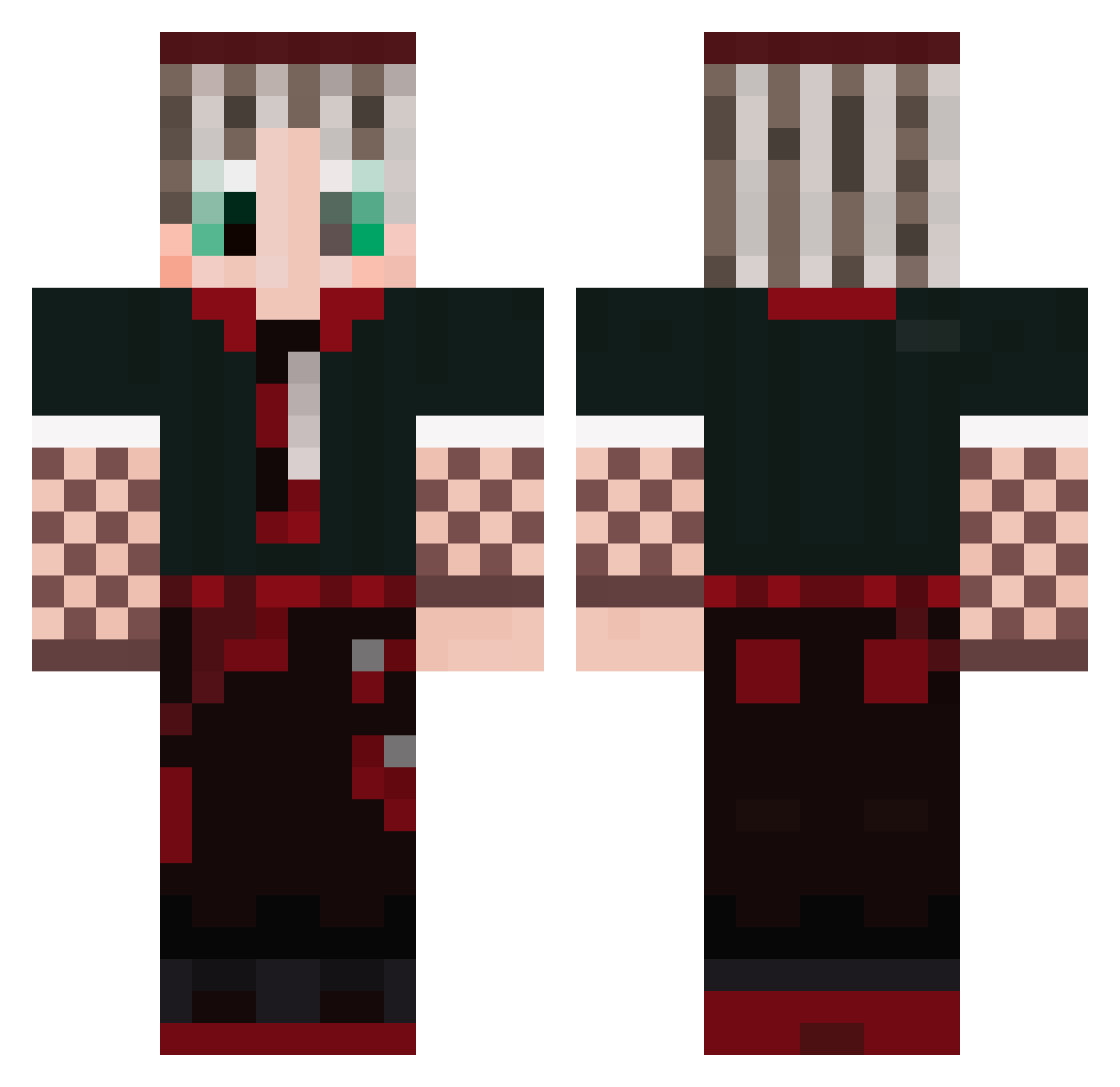 roxepy Minecraft skin, front and back view
