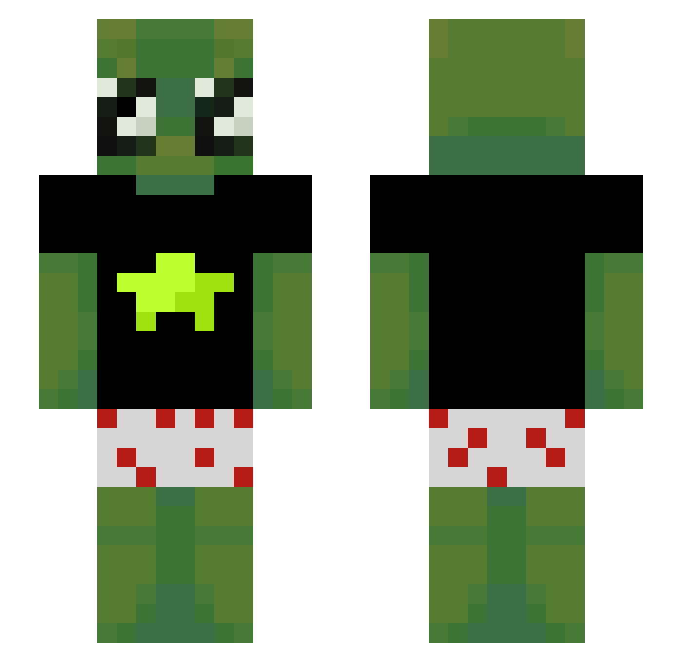 Gloor Minecraft skin, front and back view