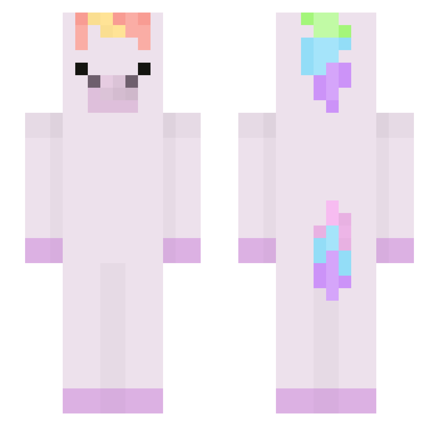 WWHHOO2 Minecraft skin, front and back view