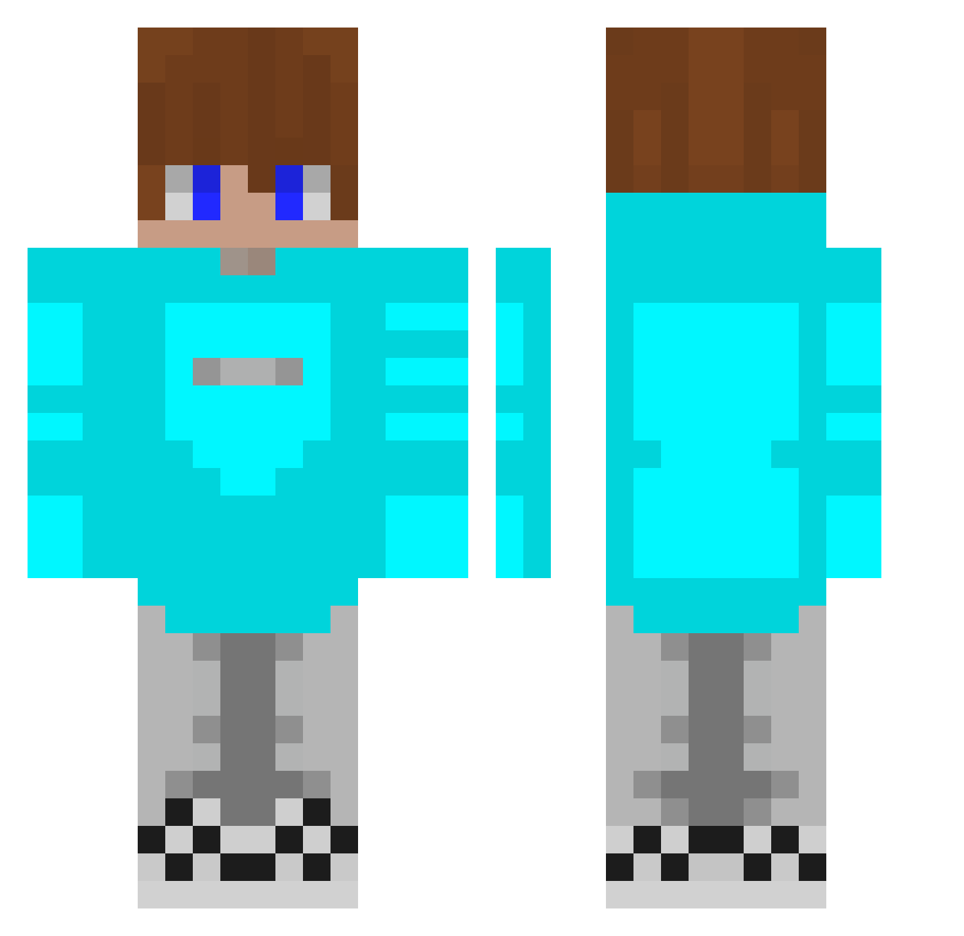 Game_Over_HaHaHa Minecraft skin, front and back view