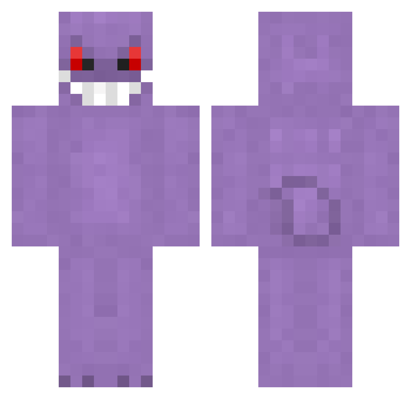 PonPonPepe Minecraft skin, front and back view