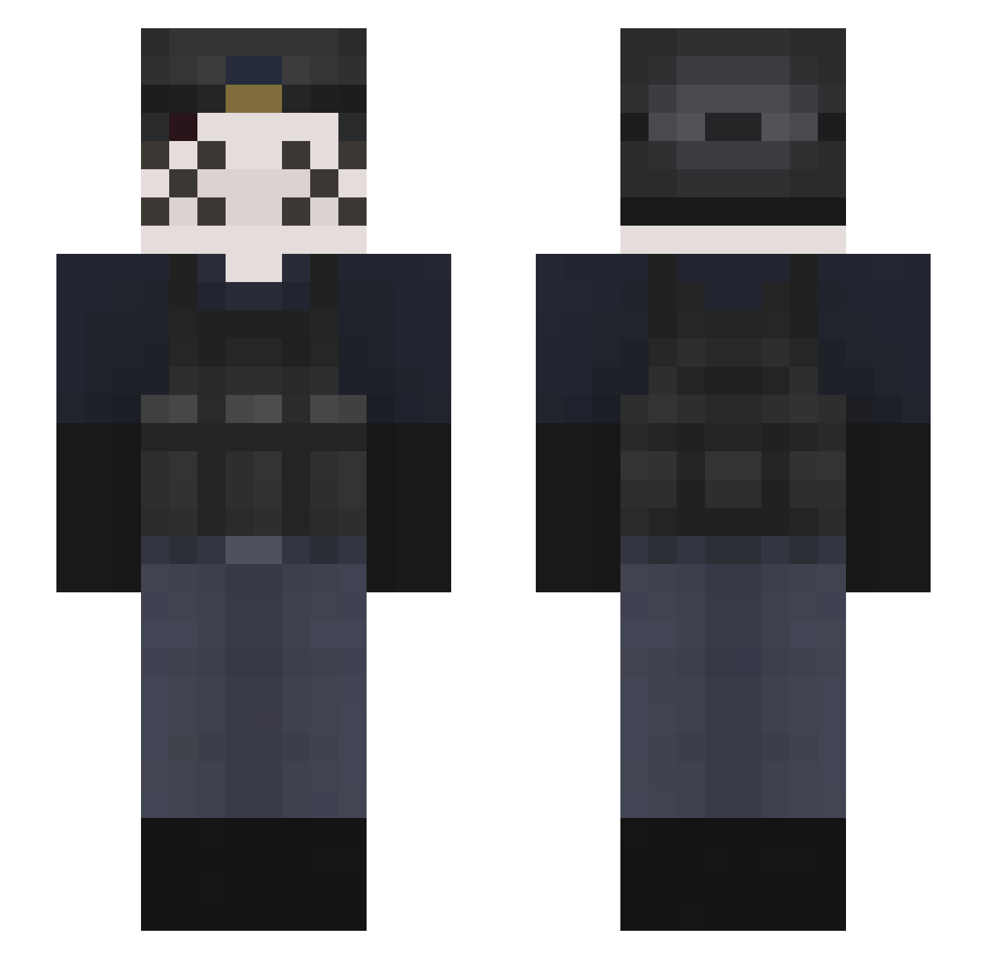 AdmitisOss Minecraft skin, front and back view