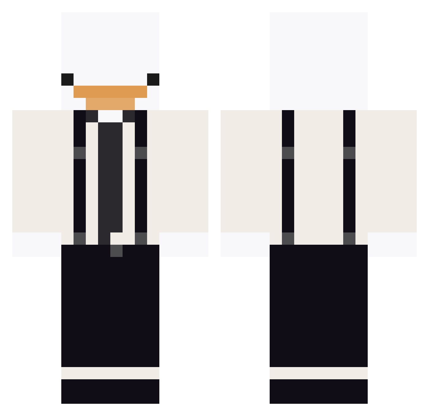 Rocketlords Minecraft skin, front and back view