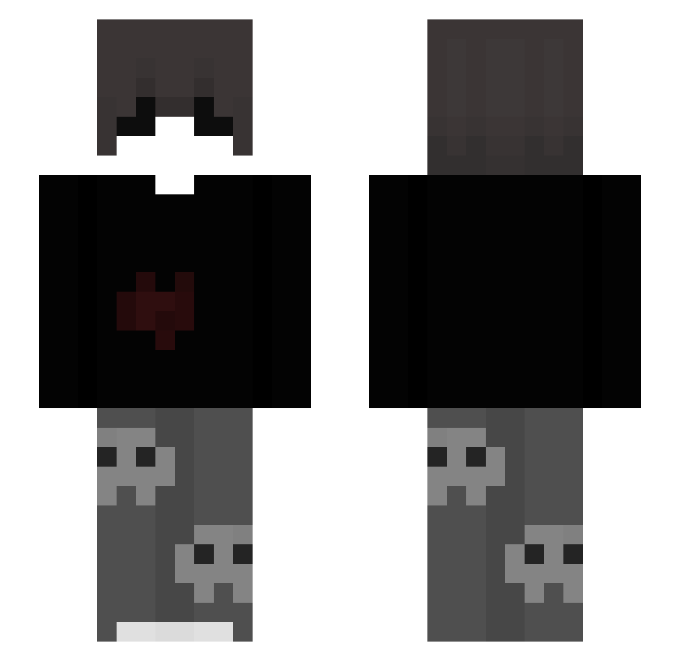 sebzstixn Minecraft skin, front and back view