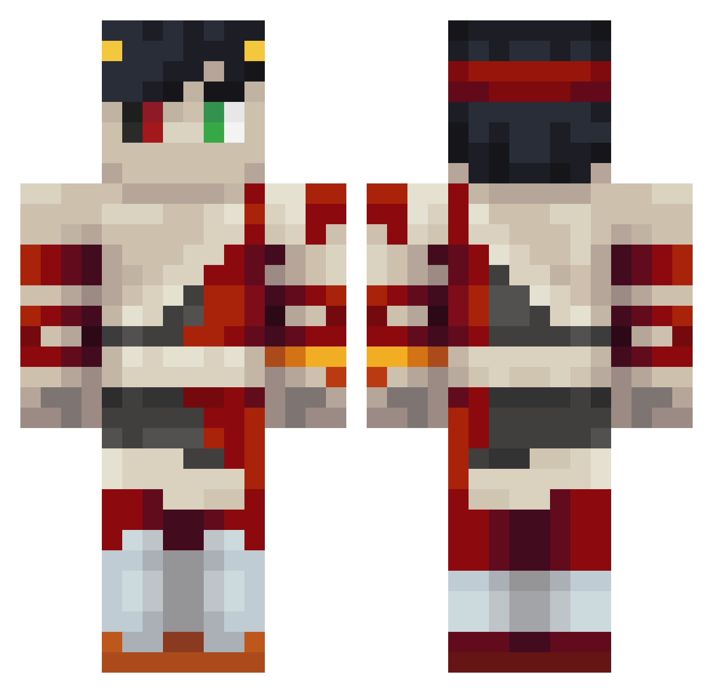 Szop228 Minecraft skin, front and back view