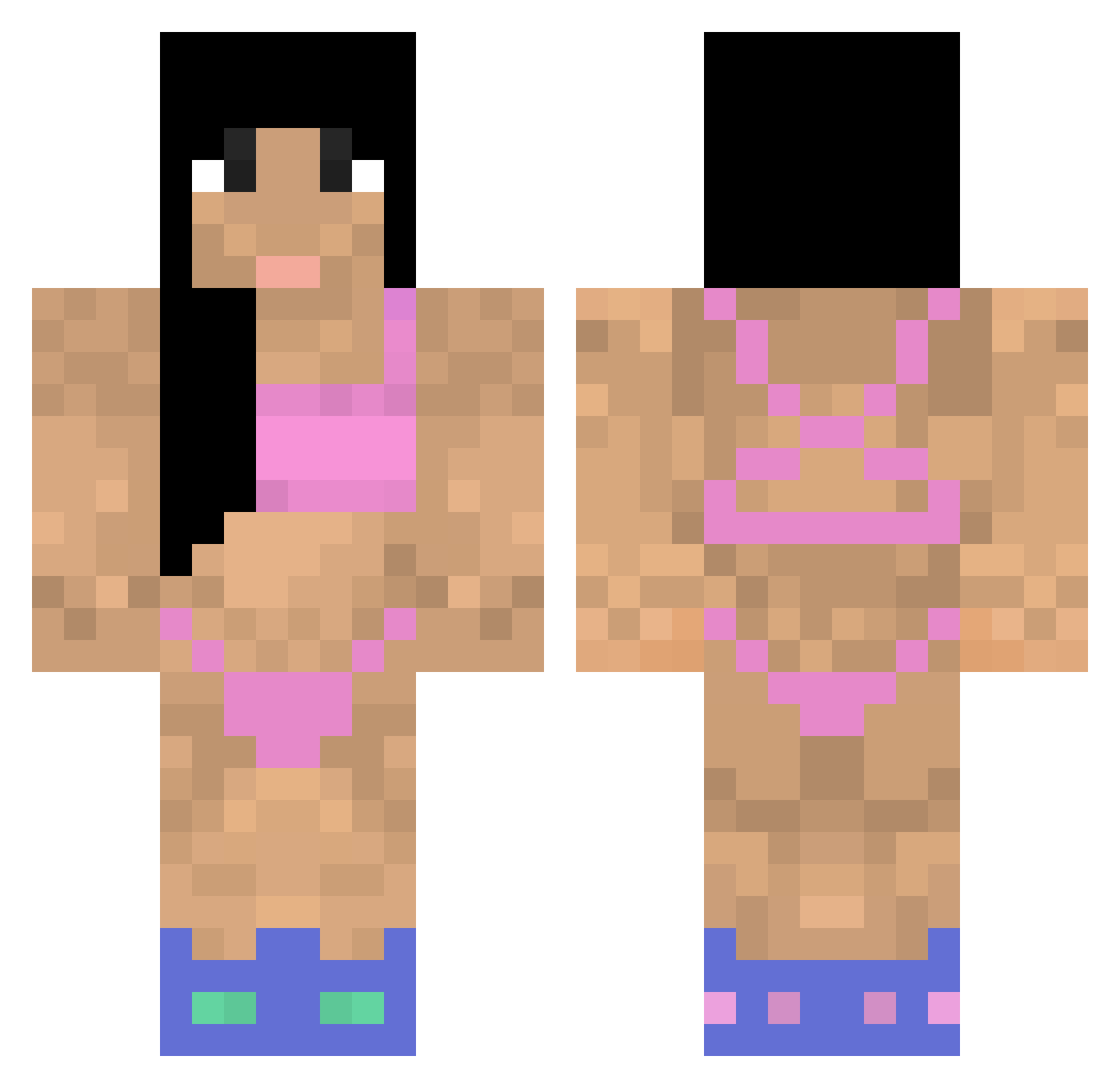 Leljewahl Minecraft skin, front and back view