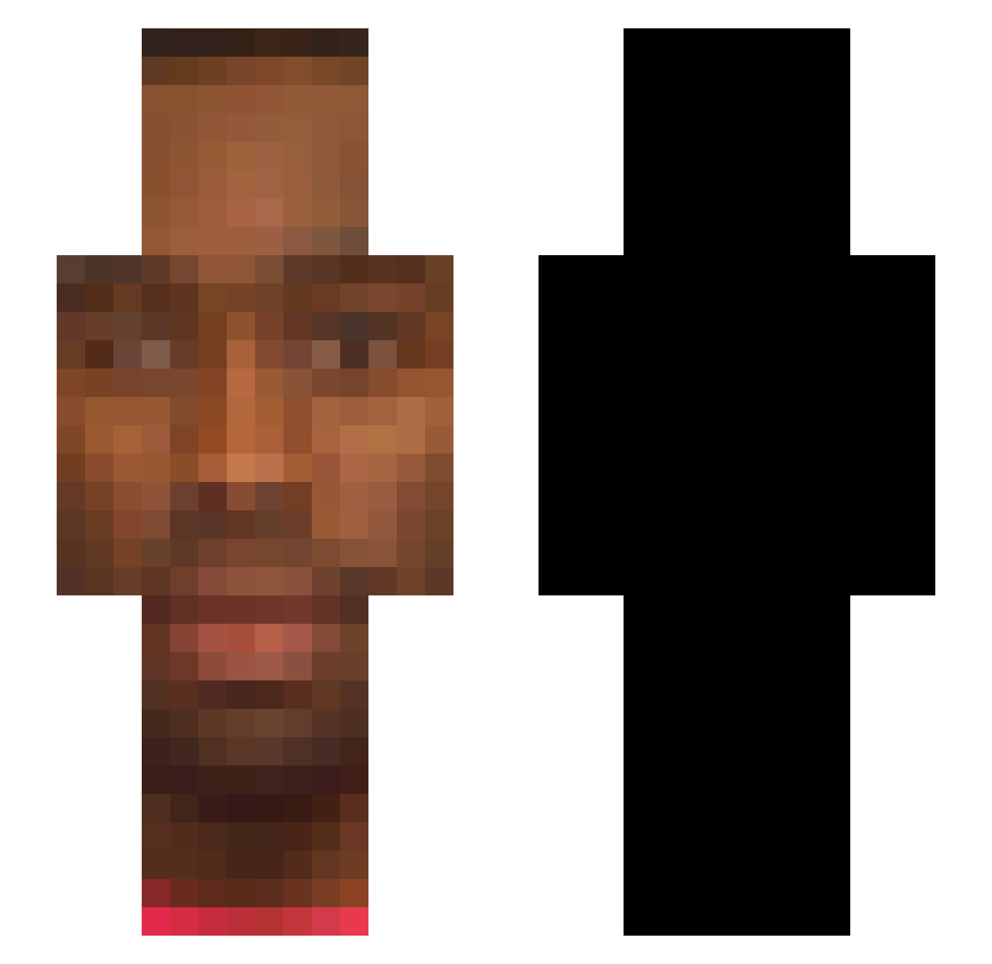 Svfin Minecraft skin, front and back view