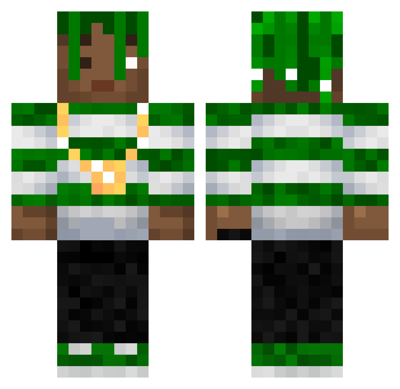 expensived Minecraft skin, front and back view