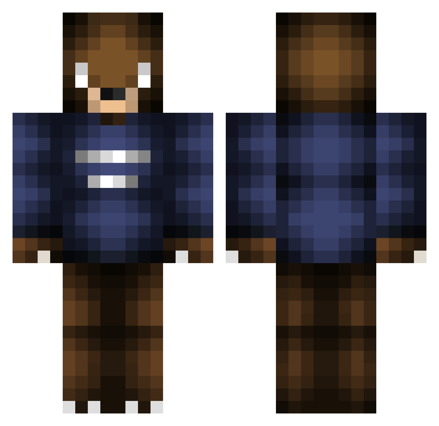 stnas Minecraft skin, front and back view