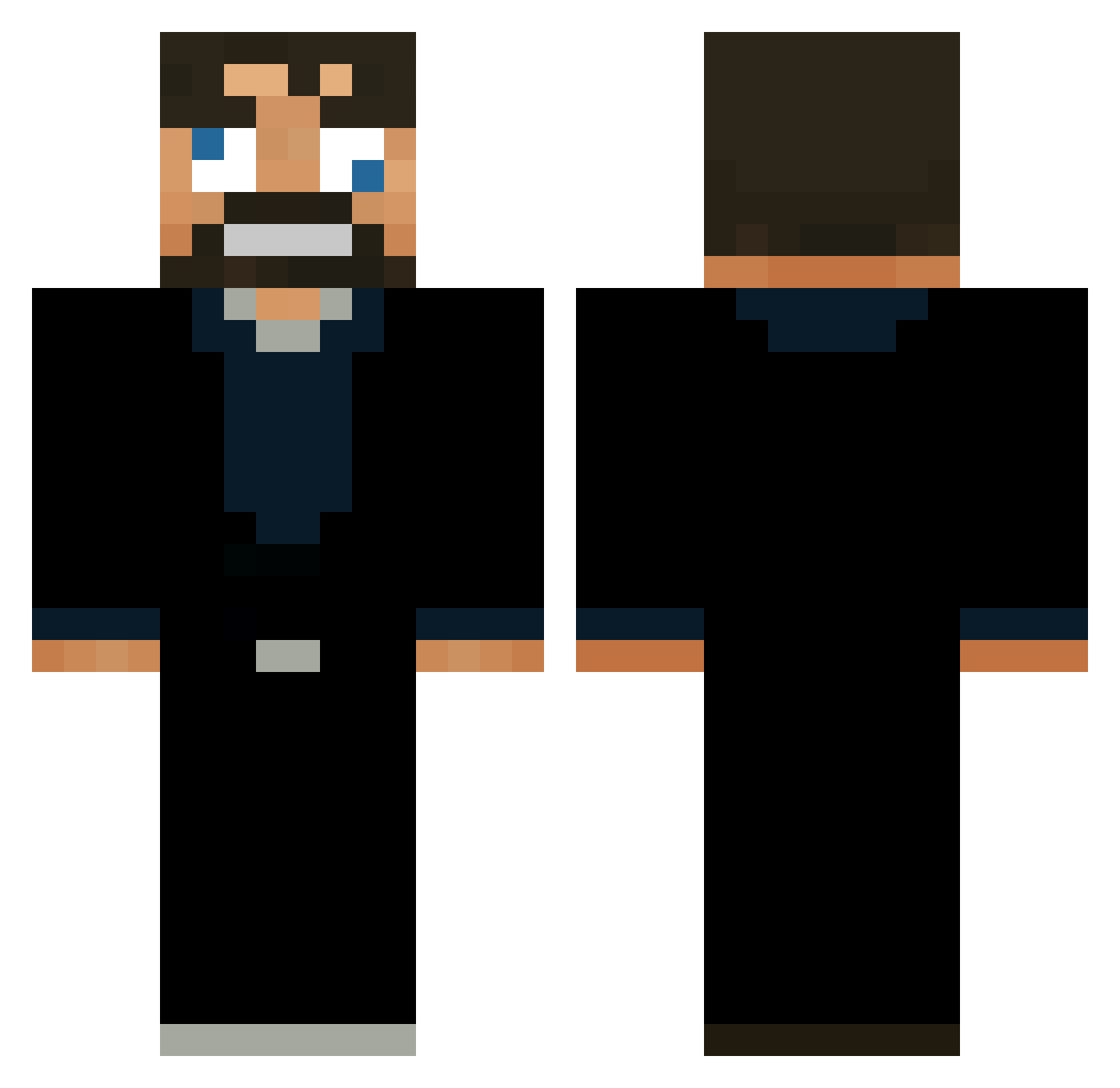 GhostArno Minecraft skin, front and back view