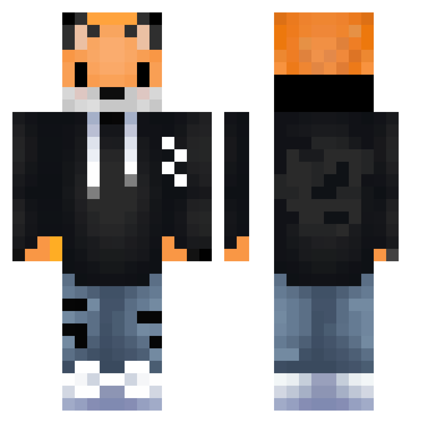 zielujestem Minecraft skin, front and back view