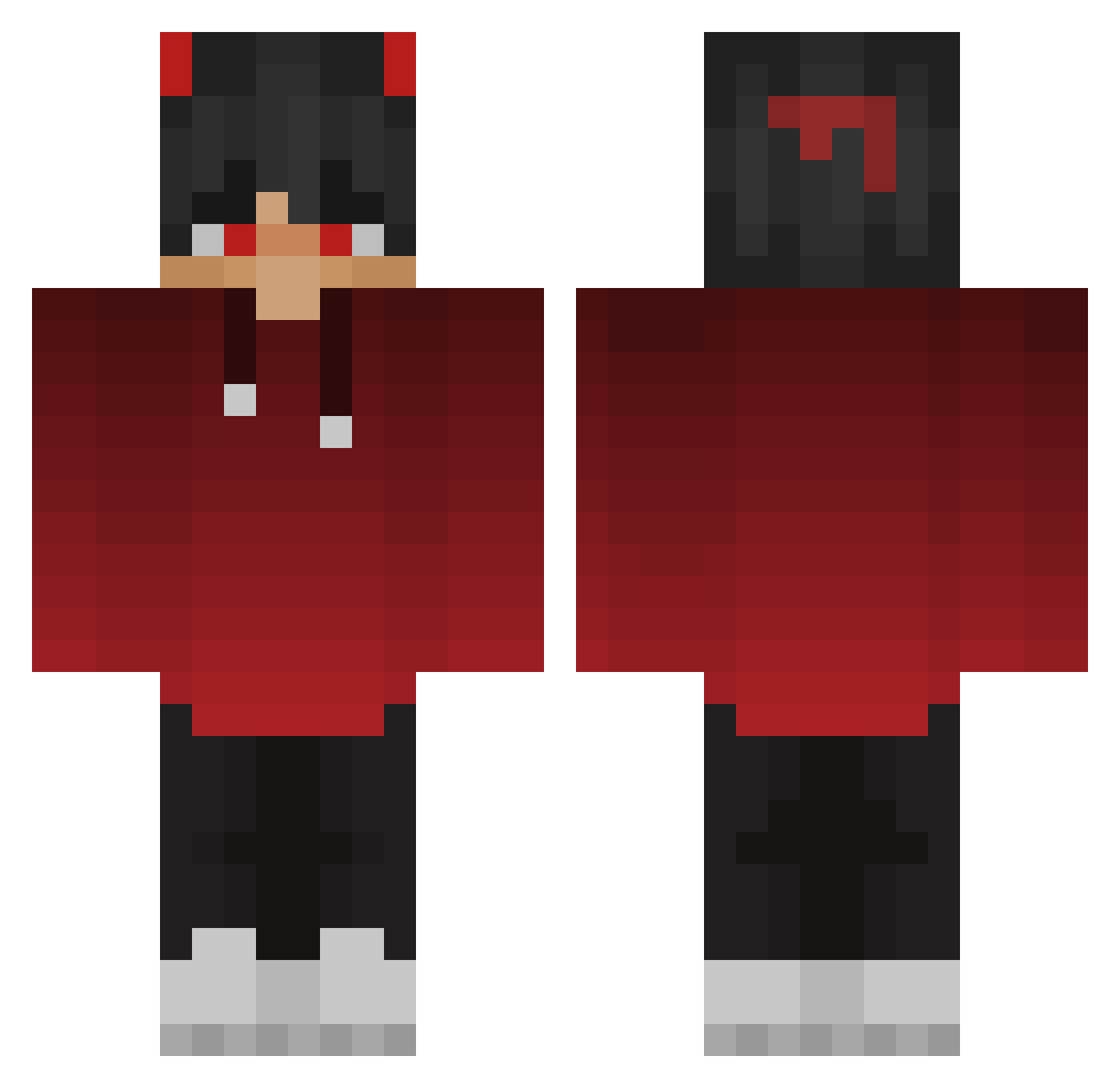 ELPUKOMC Minecraft skin, front and back view
