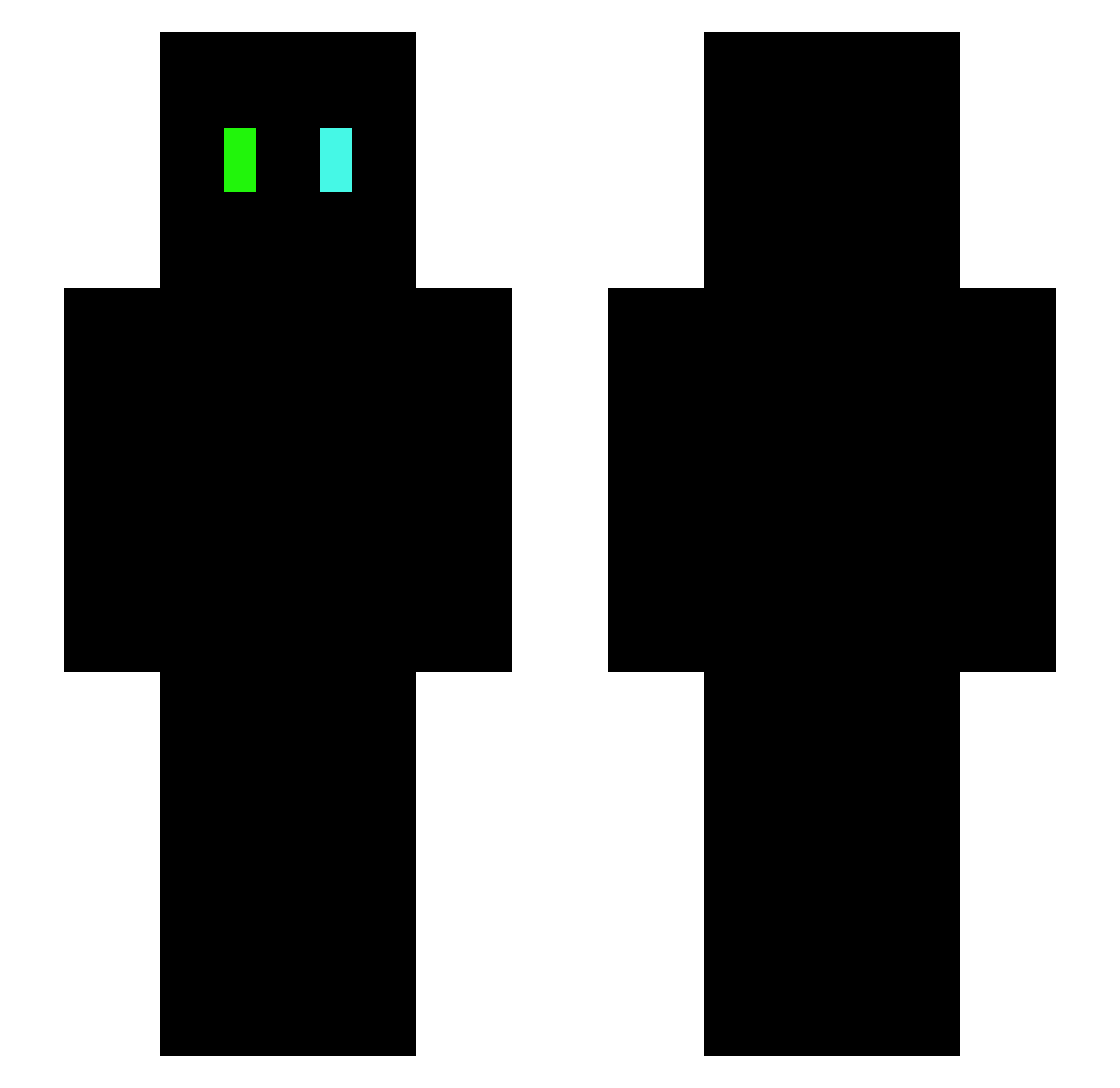ToopTa Minecraft skin, front and back view