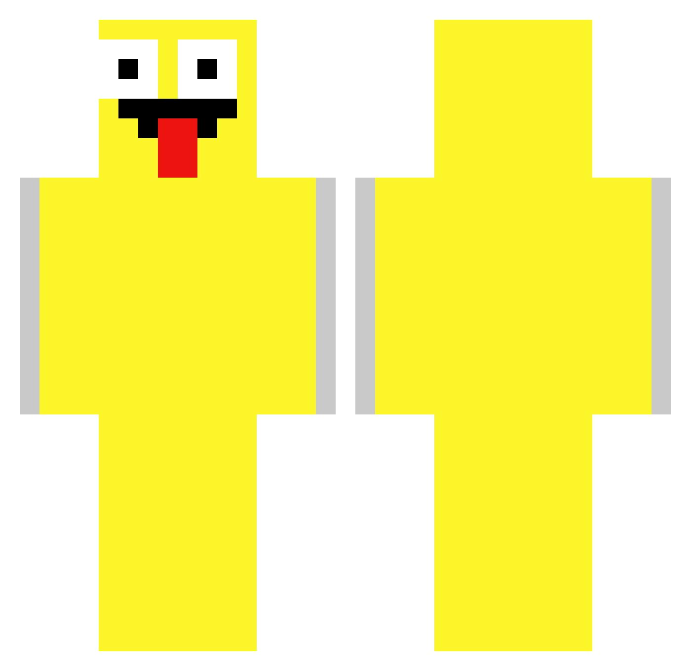 stomzo Minecraft skin, front and back view