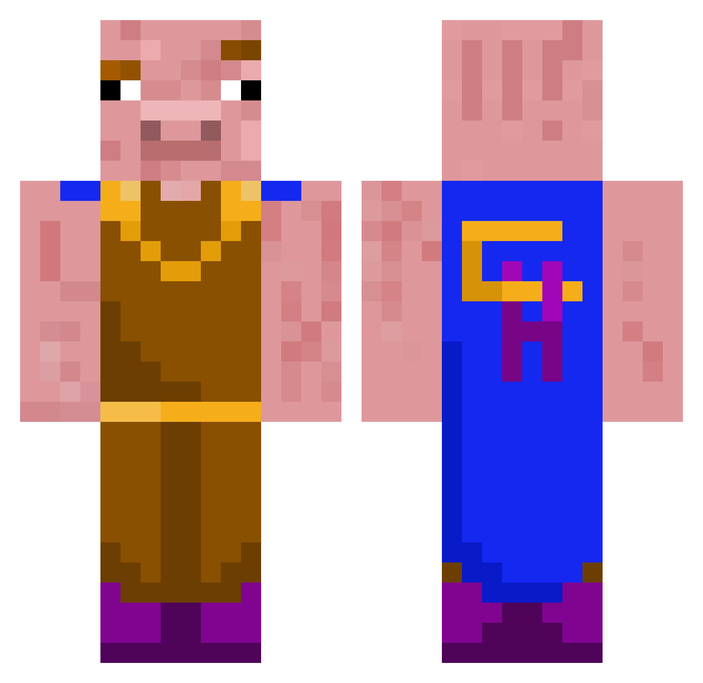 WrolleyPolley Minecraft skin, front and back view