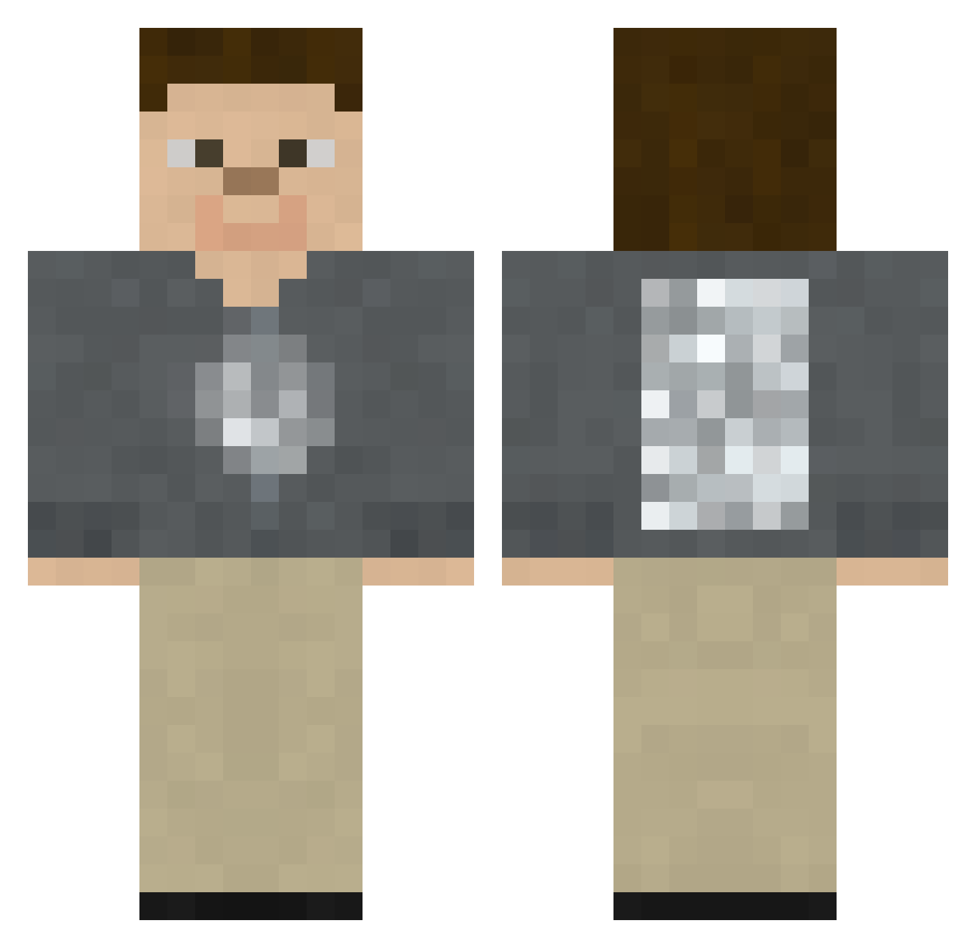 ZandoboBando Minecraft skin, front and back view