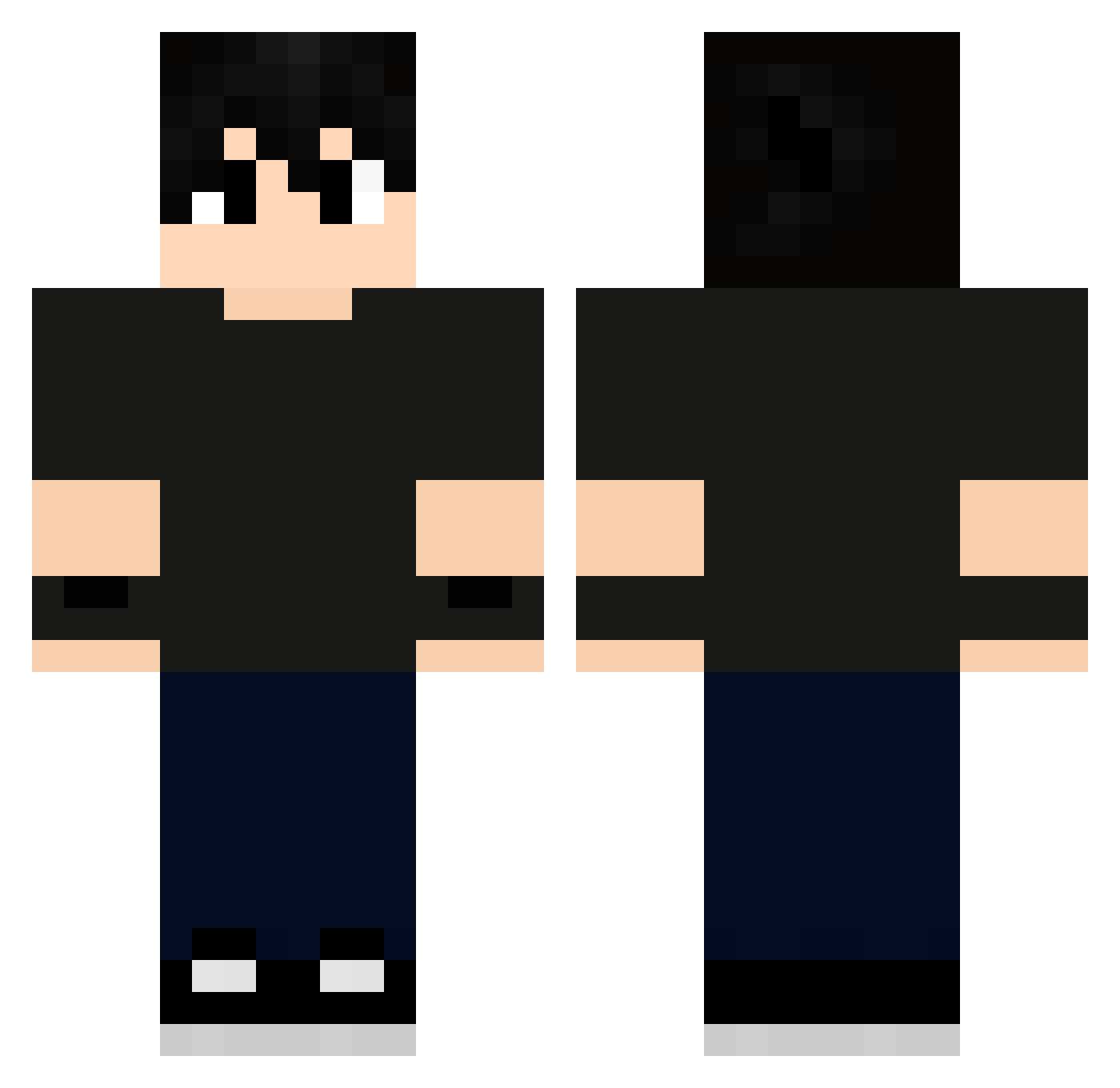 PoxaBolo Minecraft skin, front and back view