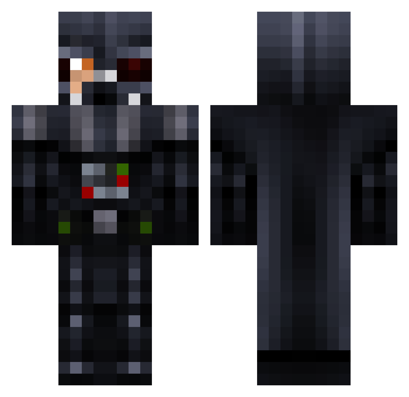 Veezy63 Minecraft skin, front and back view