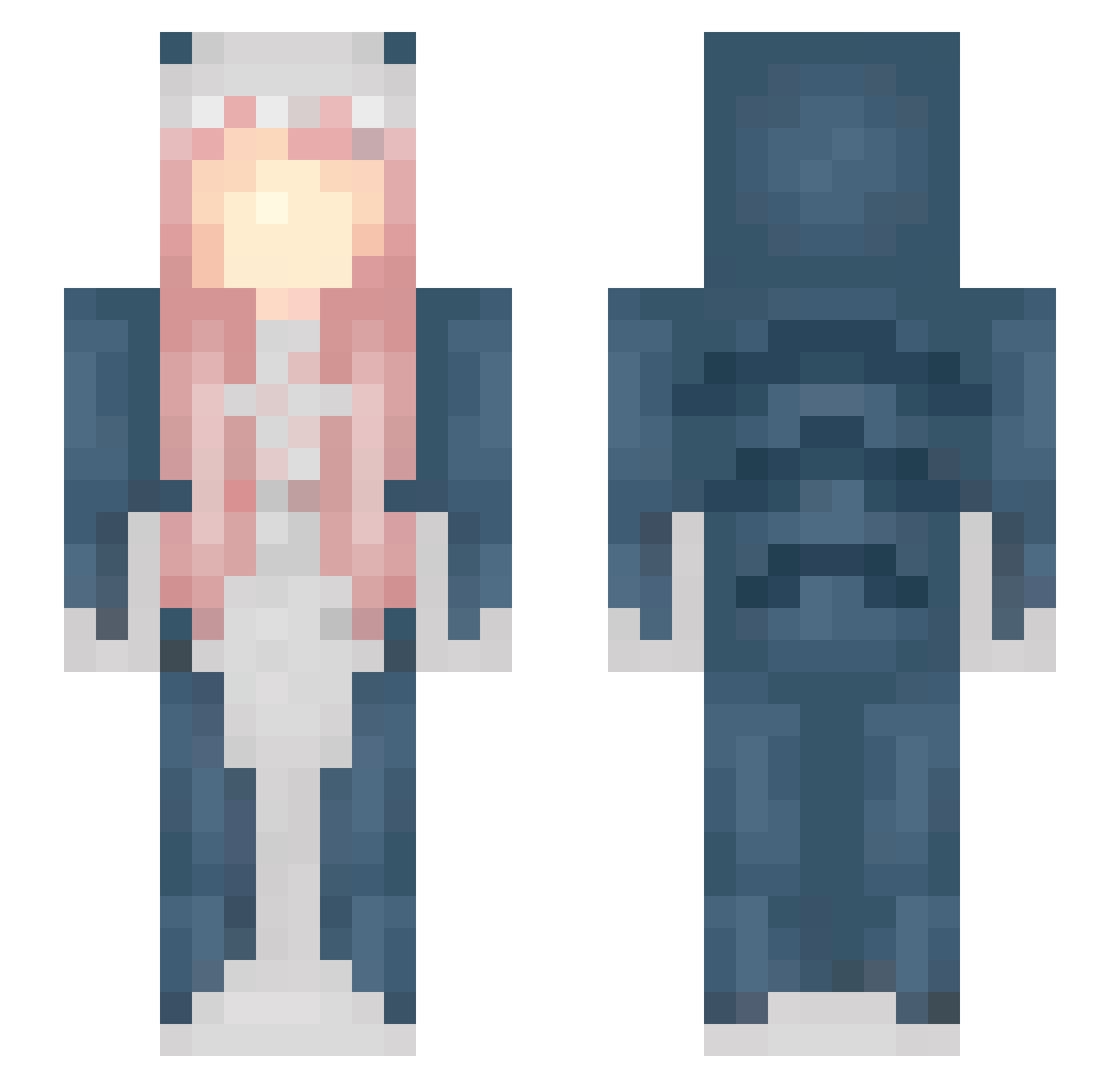 SecretBoss Minecraft skin, front and back view