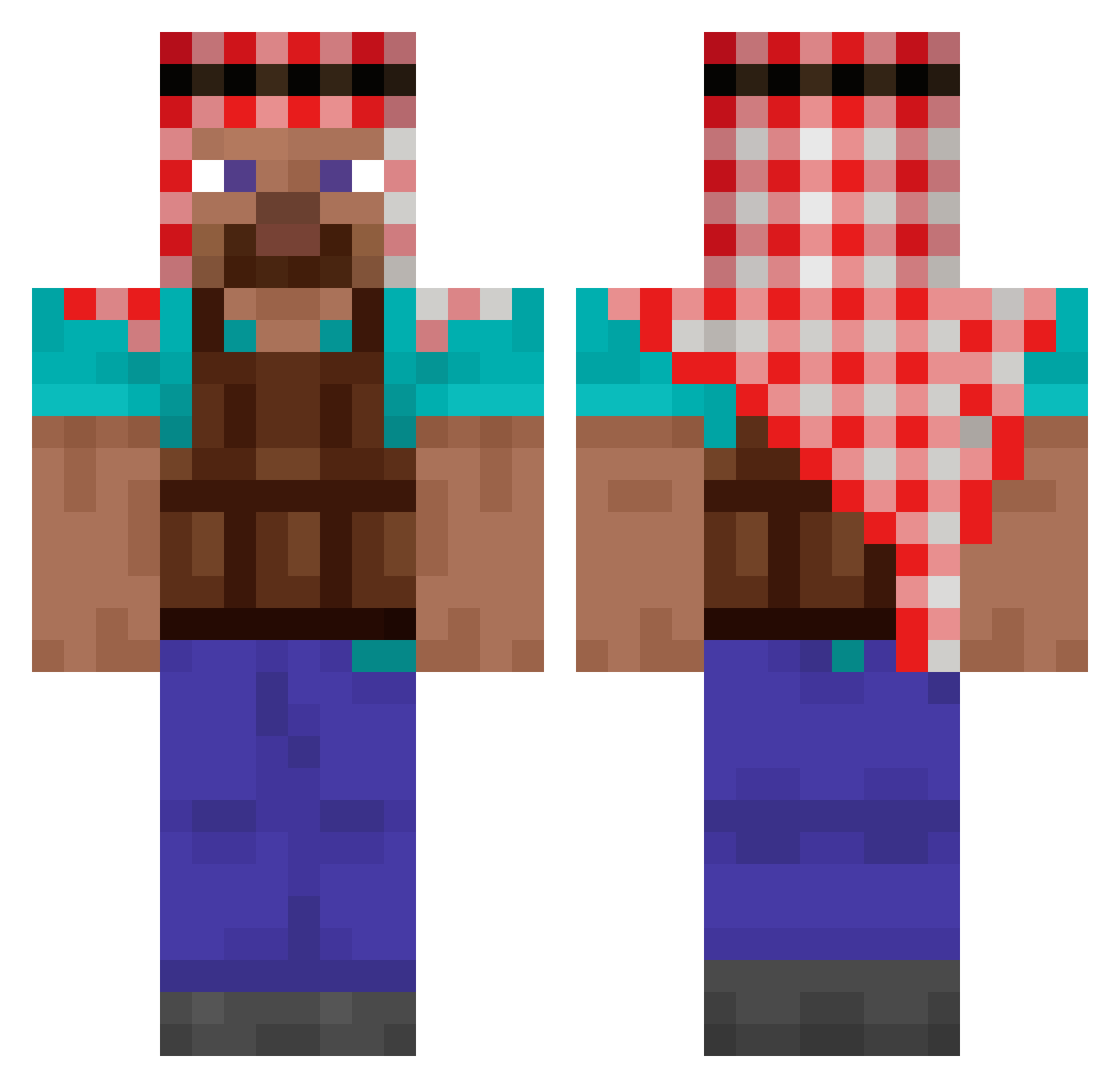 7400 Minecraft skin, front and back view