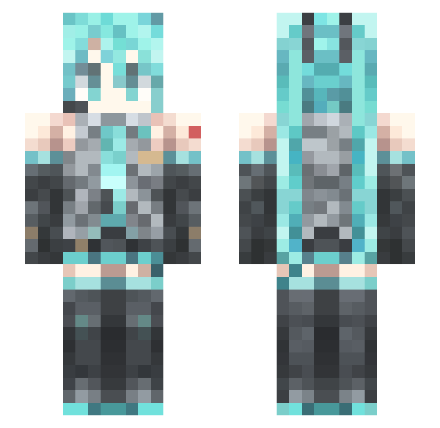 portertwt Minecraft skin, front and back view