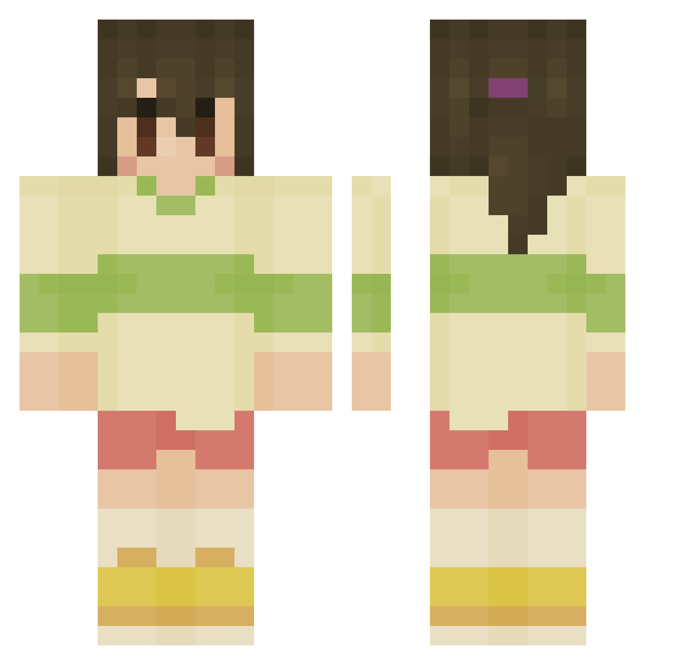 EarthtoMarcos Minecraft skin, front and back view