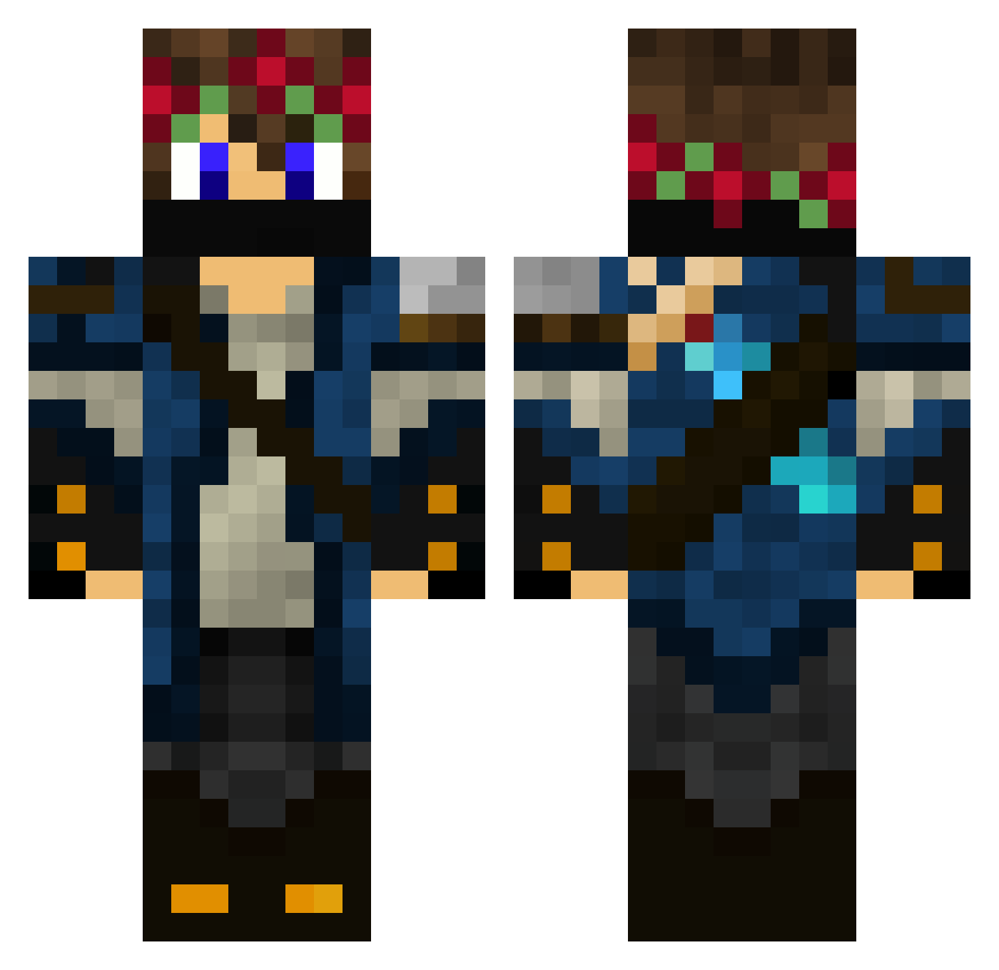 Technoboy096 Minecraft skin, front and back view