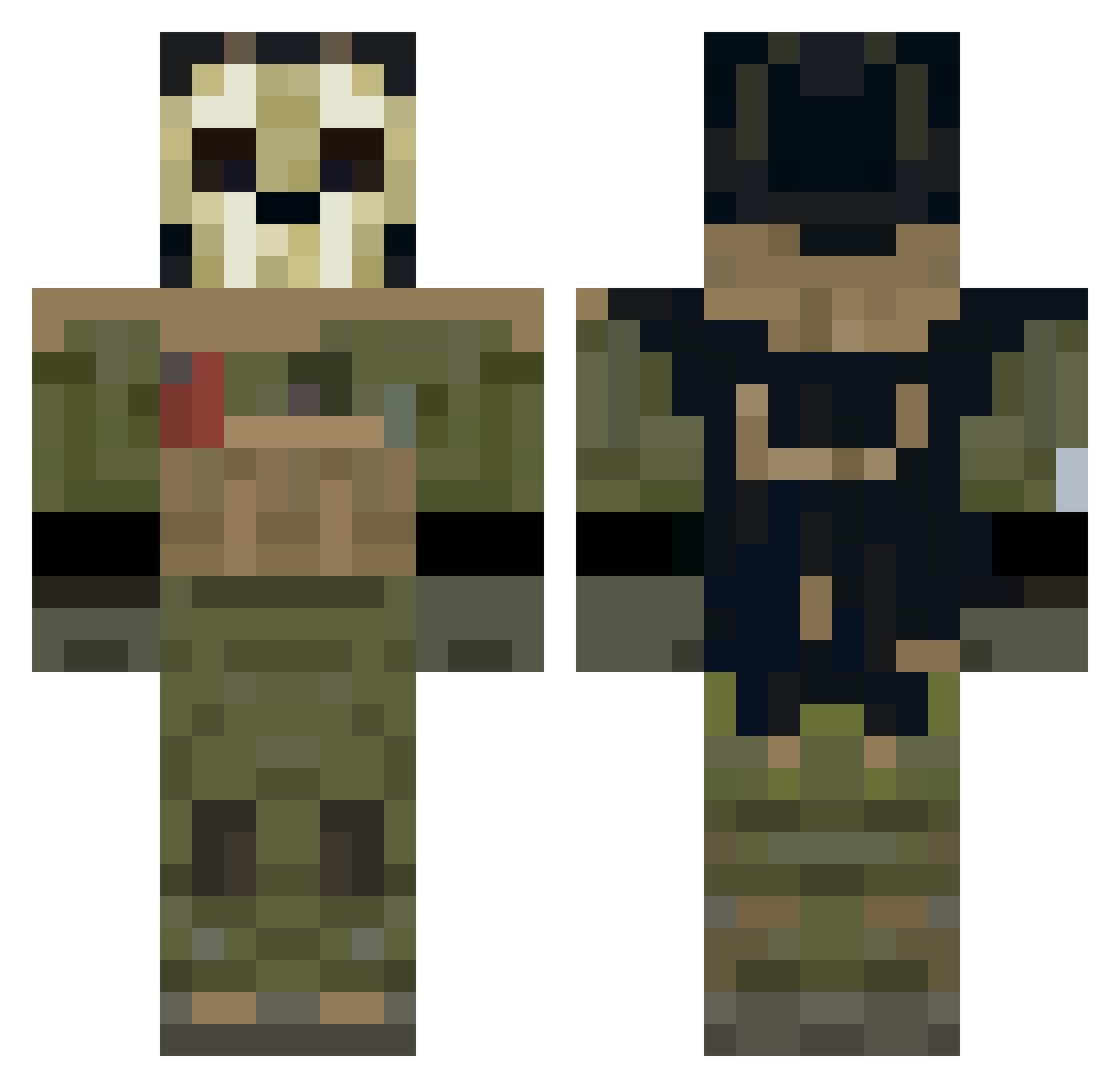 cofolka Minecraft skin, front and back view
