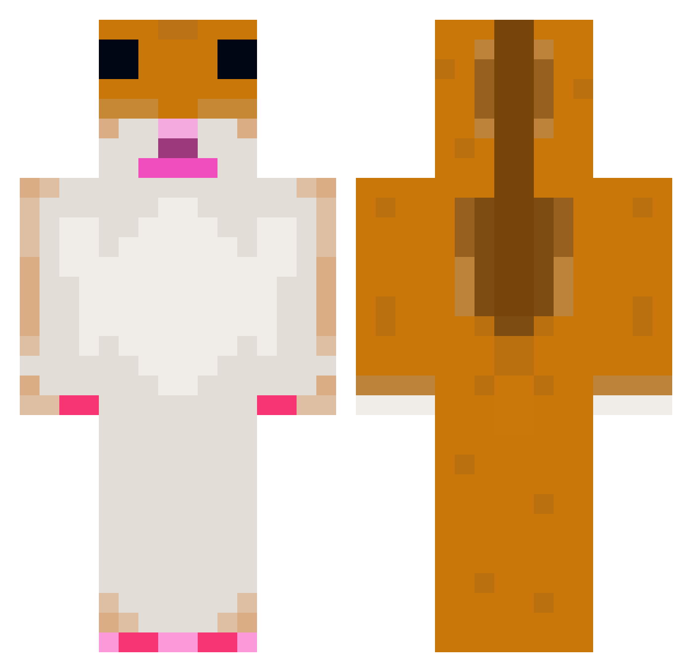 dingbat69 Minecraft skin, front and back view