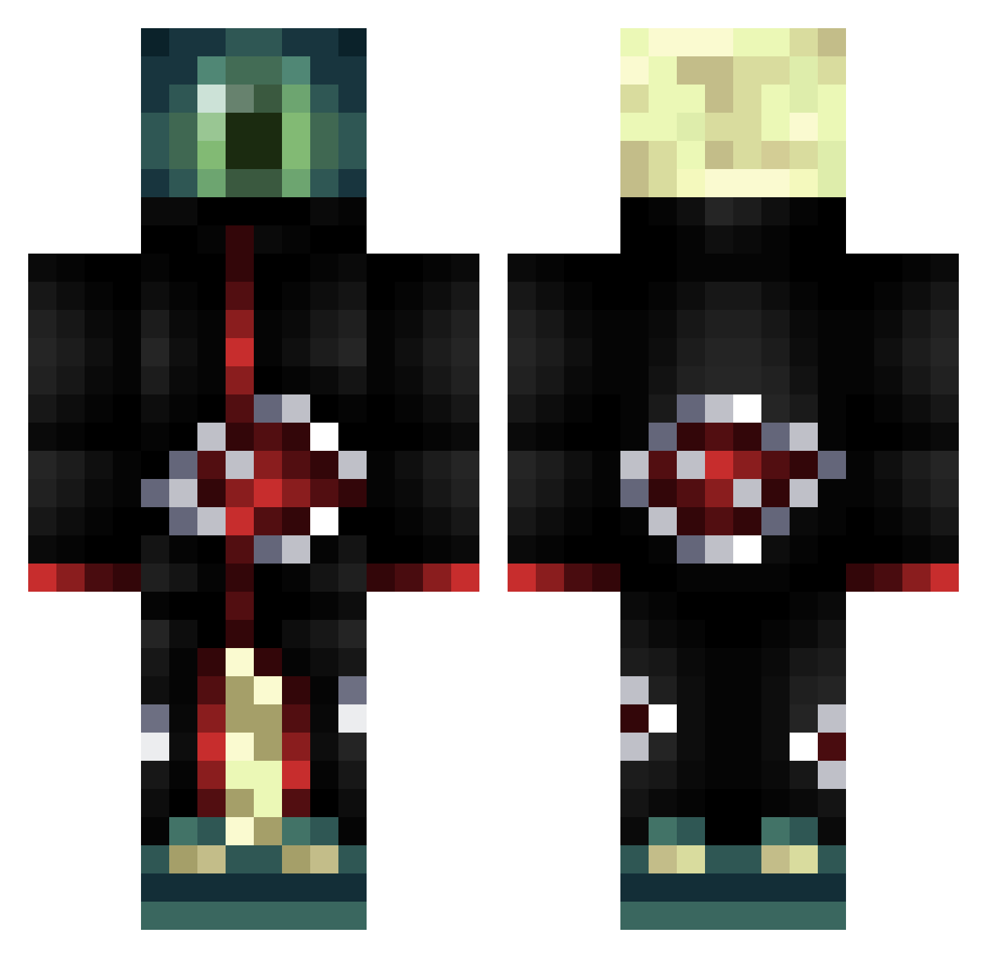 Julo100 Minecraft skin, front and back view