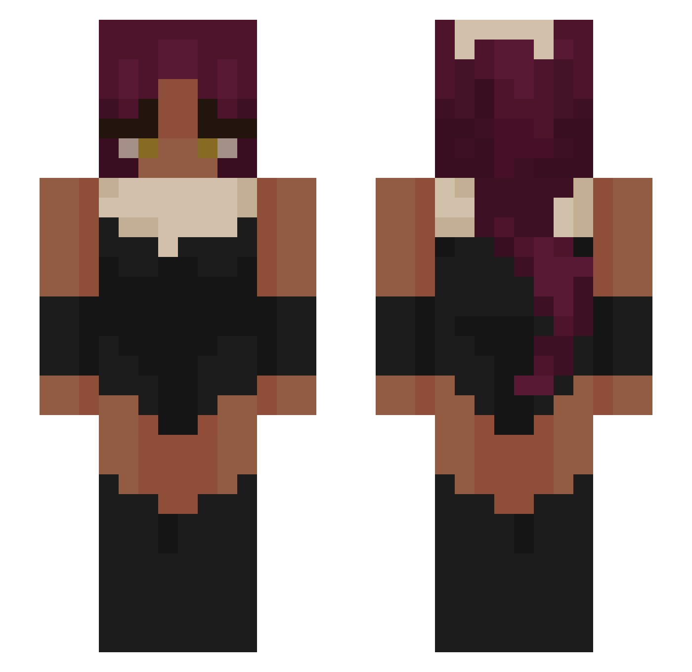 Vqnessa Minecraft skin, front and back view