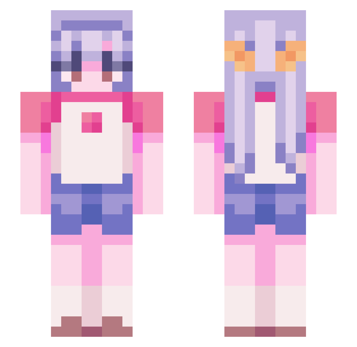 zoltaczka13 Minecraft skin, front and back view