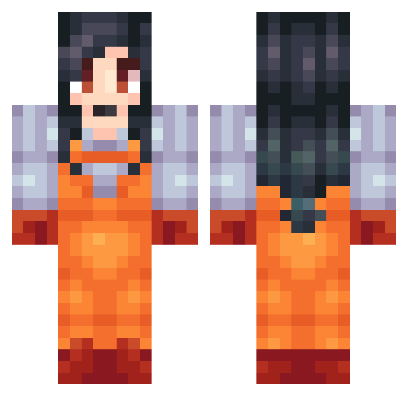 garnet Minecraft skin, front and back view
