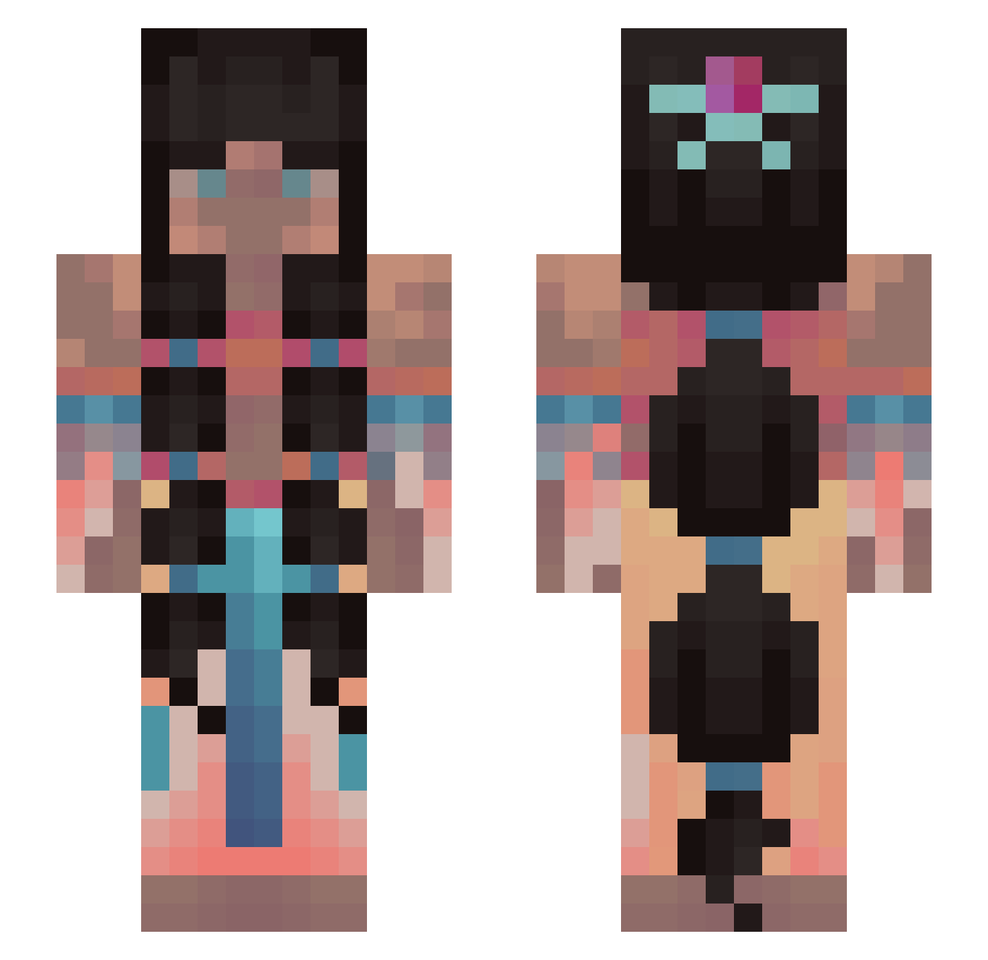 BirbRP Minecraft skin, front and back view