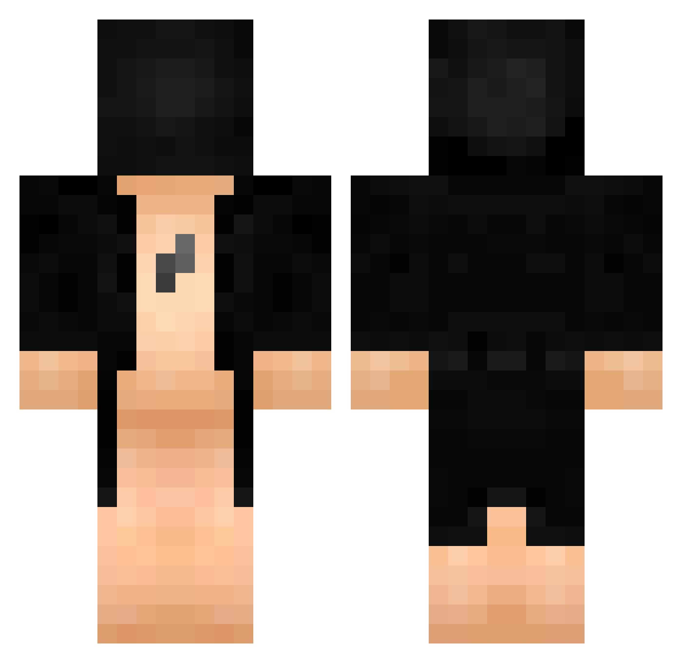 Tupsyy Minecraft skin, front and back view