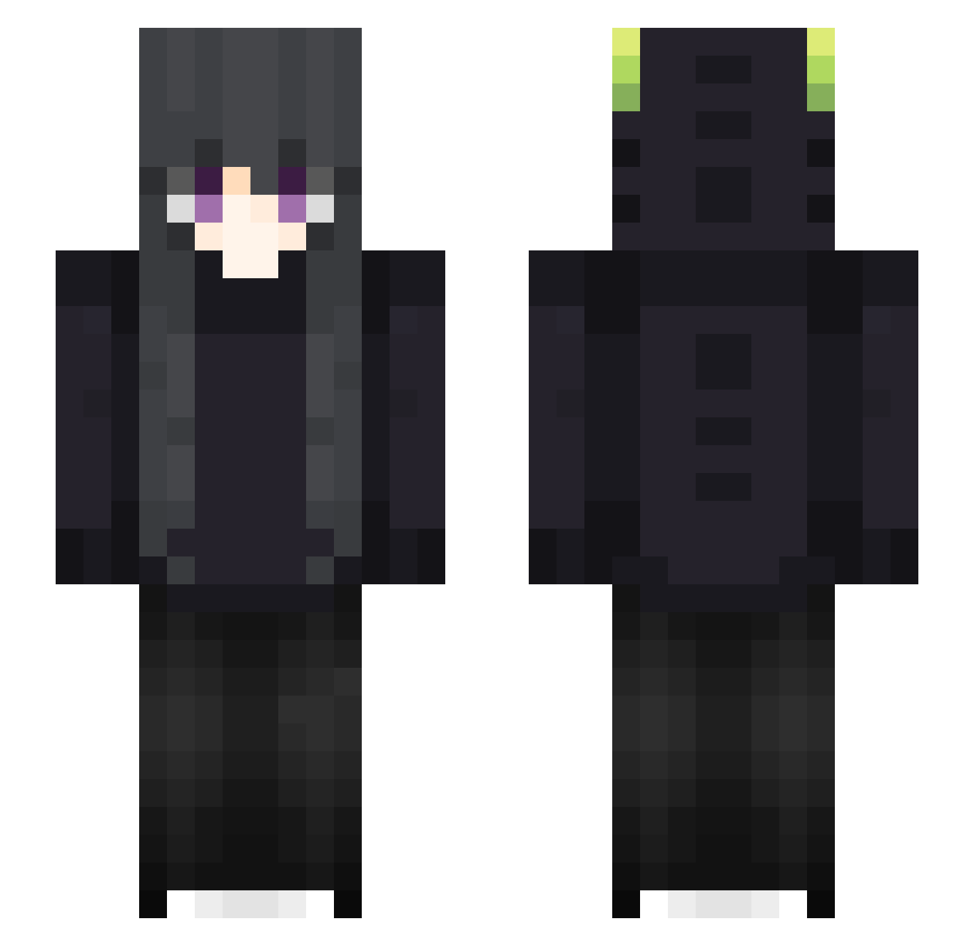 smoofii Minecraft skin, front and back view