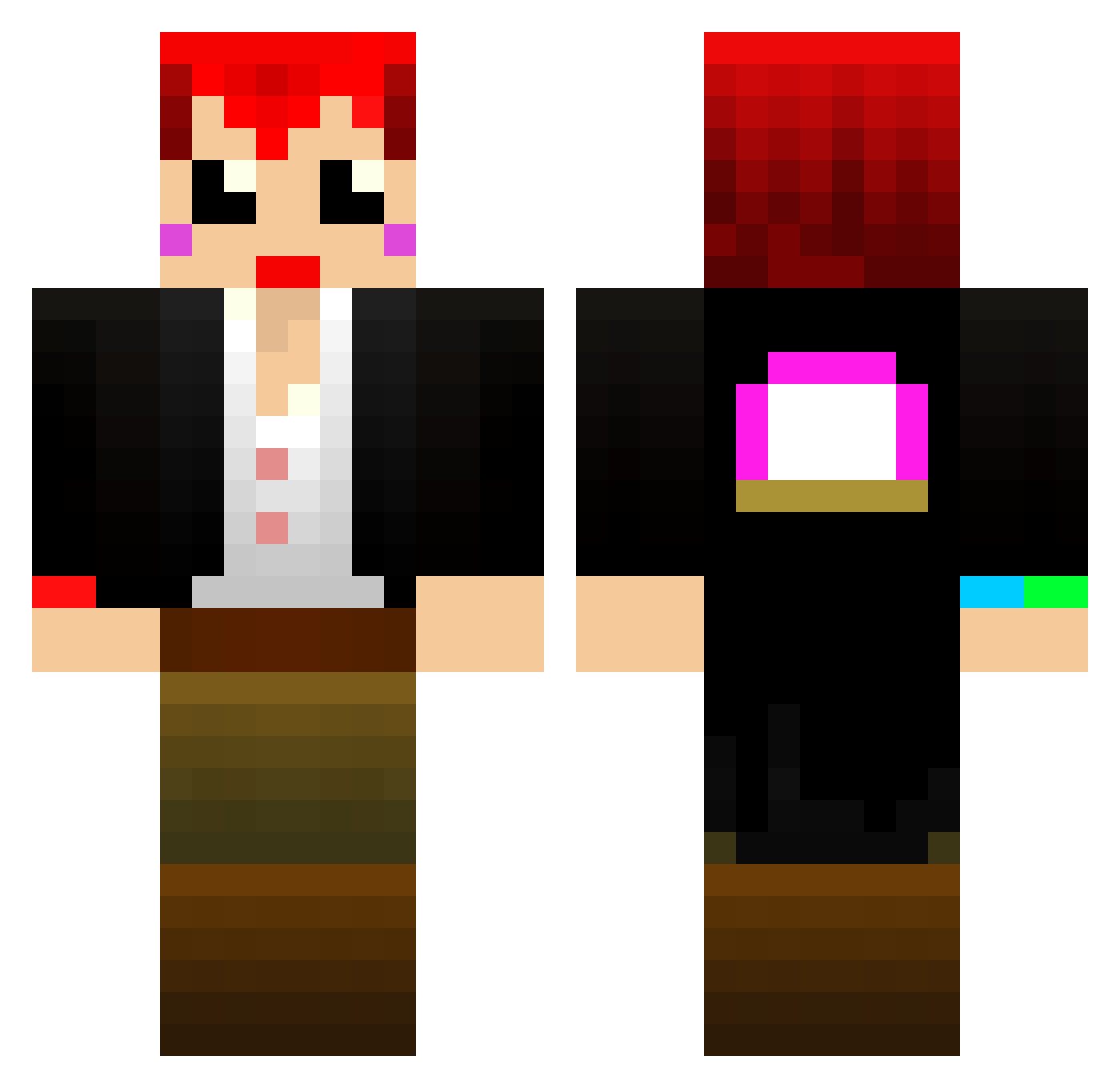 P4Nq Minecraft skin, front and back view