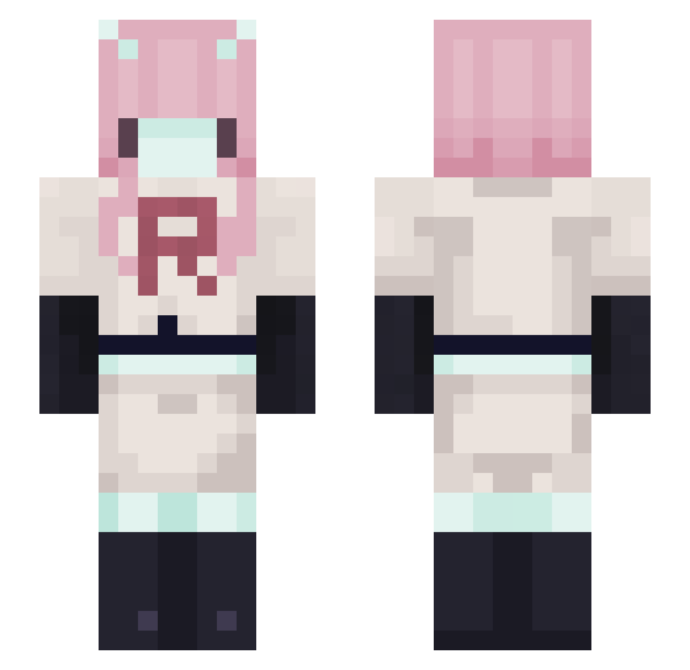 call_me_melody Minecraft skin, front and back view